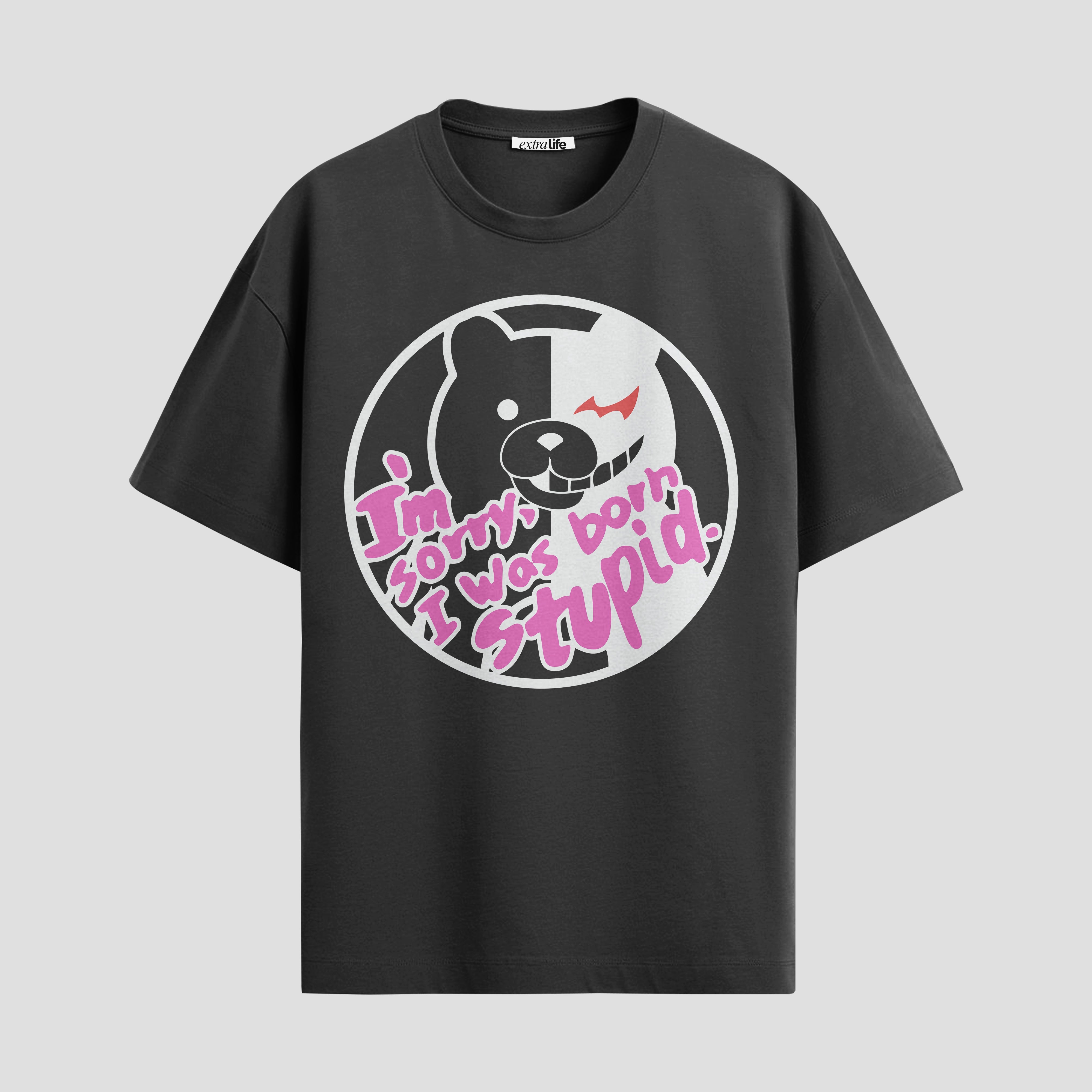 Playera urbana de anime y gaming ExtraLife MX, corte Standard Fit unisex ligero y transpirable en color Deep Black y Pure White, ropa de uso diario para gym y casual.