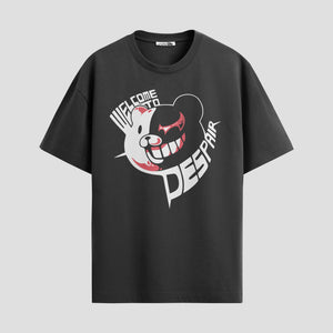 Playera urbana de anime y gaming ExtraLife MX, corte Standard Fit unisex ligero y transpirable en color Deep Black y Pure White, ropa de uso diario para gym y casual.