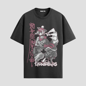 Playera urbana de anime y gaming ExtraLife MX, corte Standard Fit unisex ligero y transpirable en color Deep Black y Pure White, ropa de uso diario para gym y casual.