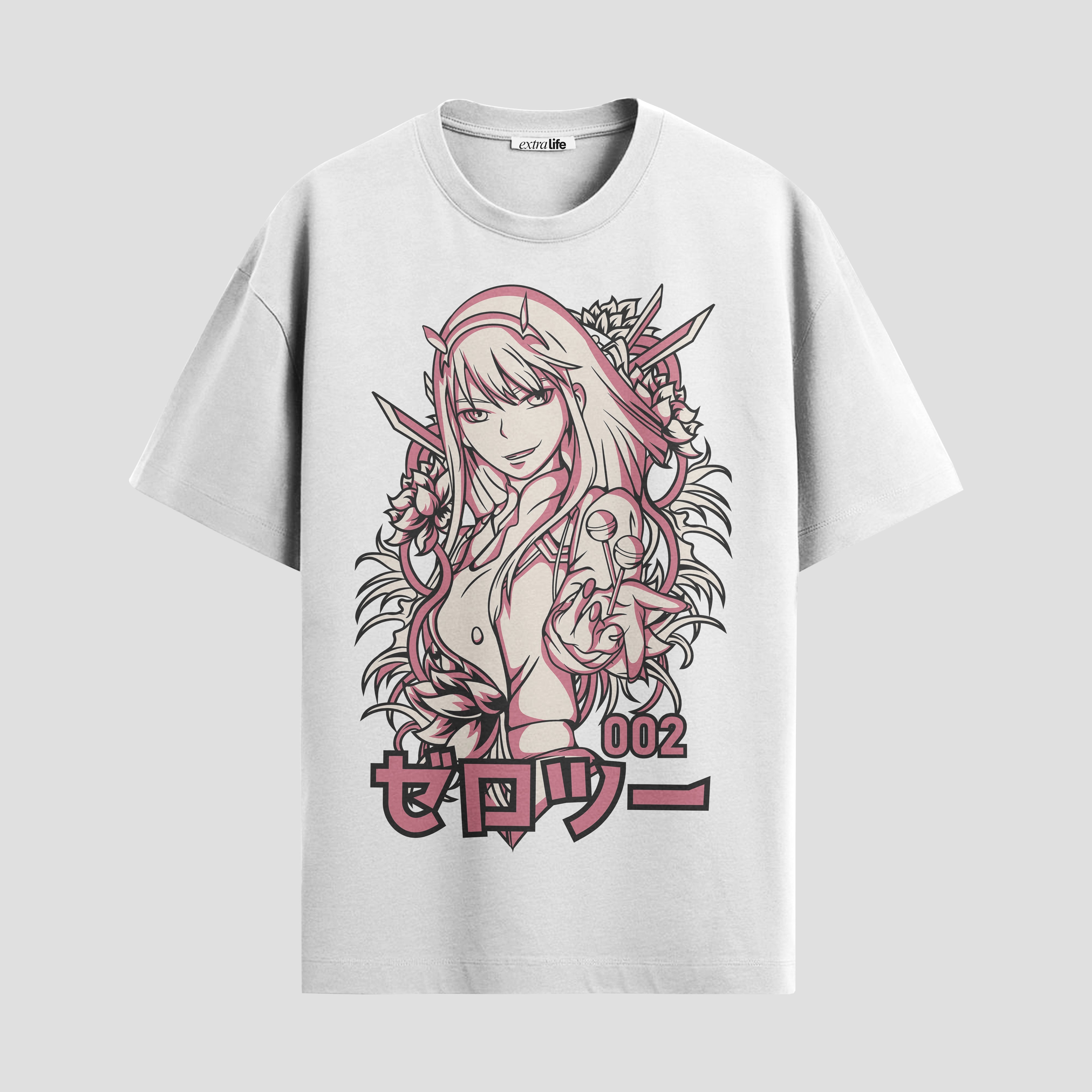 Playera urbana de anime y gaming ExtraLife MX, corte Standard Fit unisex ligero y transpirable en color Deep Black y Pure White, ropa de uso diario para gym y casual.