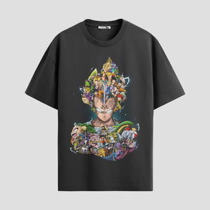 Playera urbana de anime y gaming ExtraLife MX, corte Standard Fit unisex ligero y transpirable en color Deep Black y Pure White, ropa de uso diario para gym y casual.