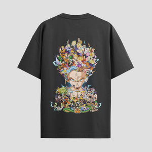 Playera urbana de anime y gaming ExtraLife MX, corte Standard Fit unisex ligero y transpirable en color Deep Black y Pure White, ropa de uso diario para gym y casual.