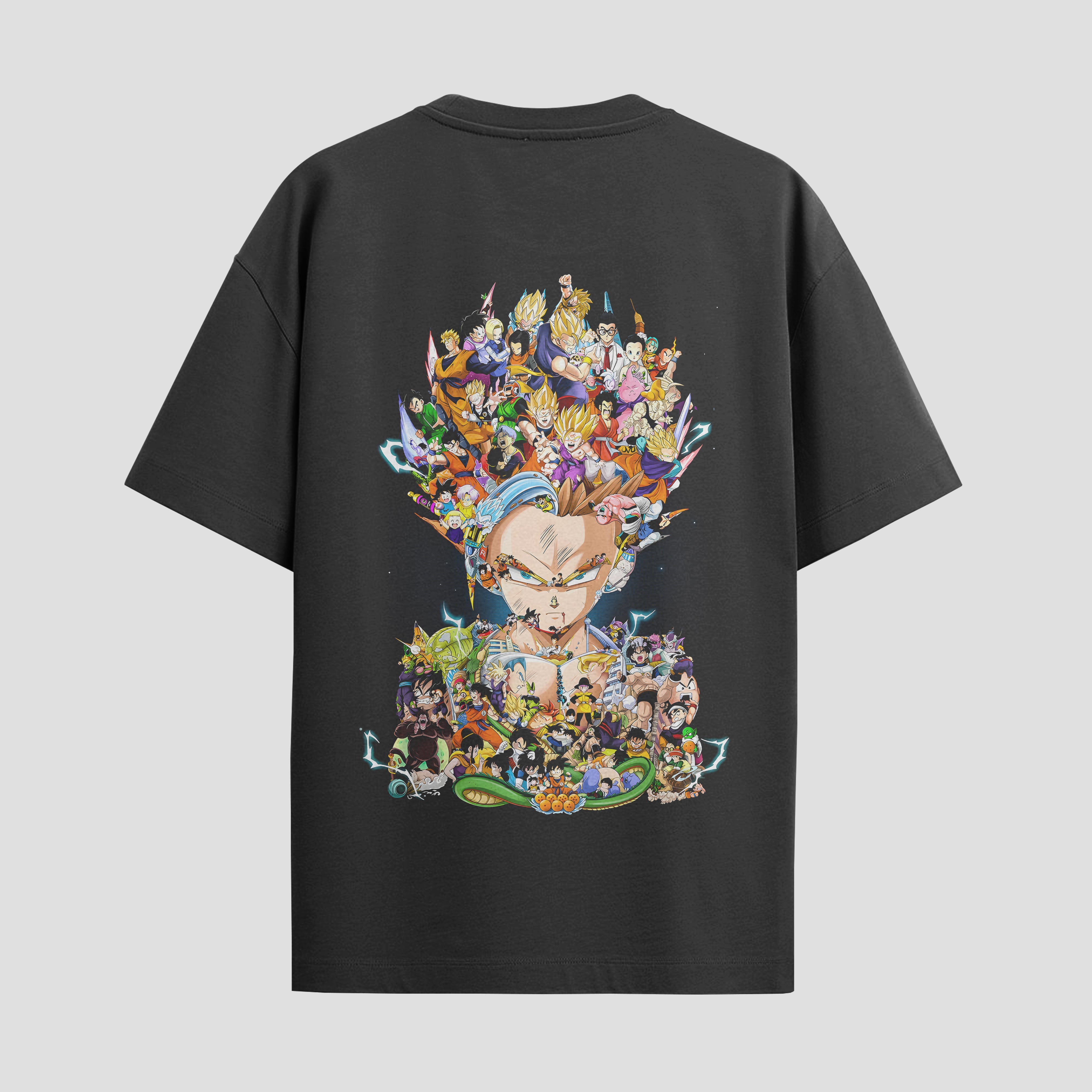 Playera urbana de anime y gaming ExtraLife MX, corte Standard Fit unisex ligero y transpirable en color Deep Black y Pure White, ropa de uso diario para gym y casual.