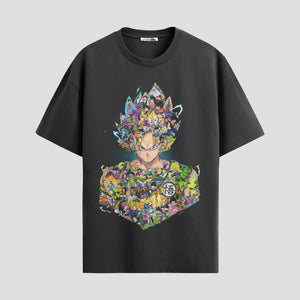 Playera urbana de anime y gaming ExtraLife MX, corte Standard Fit unisex ligero y transpirable en color Deep Black y Pure White, ropa de uso diario para gym y casual.