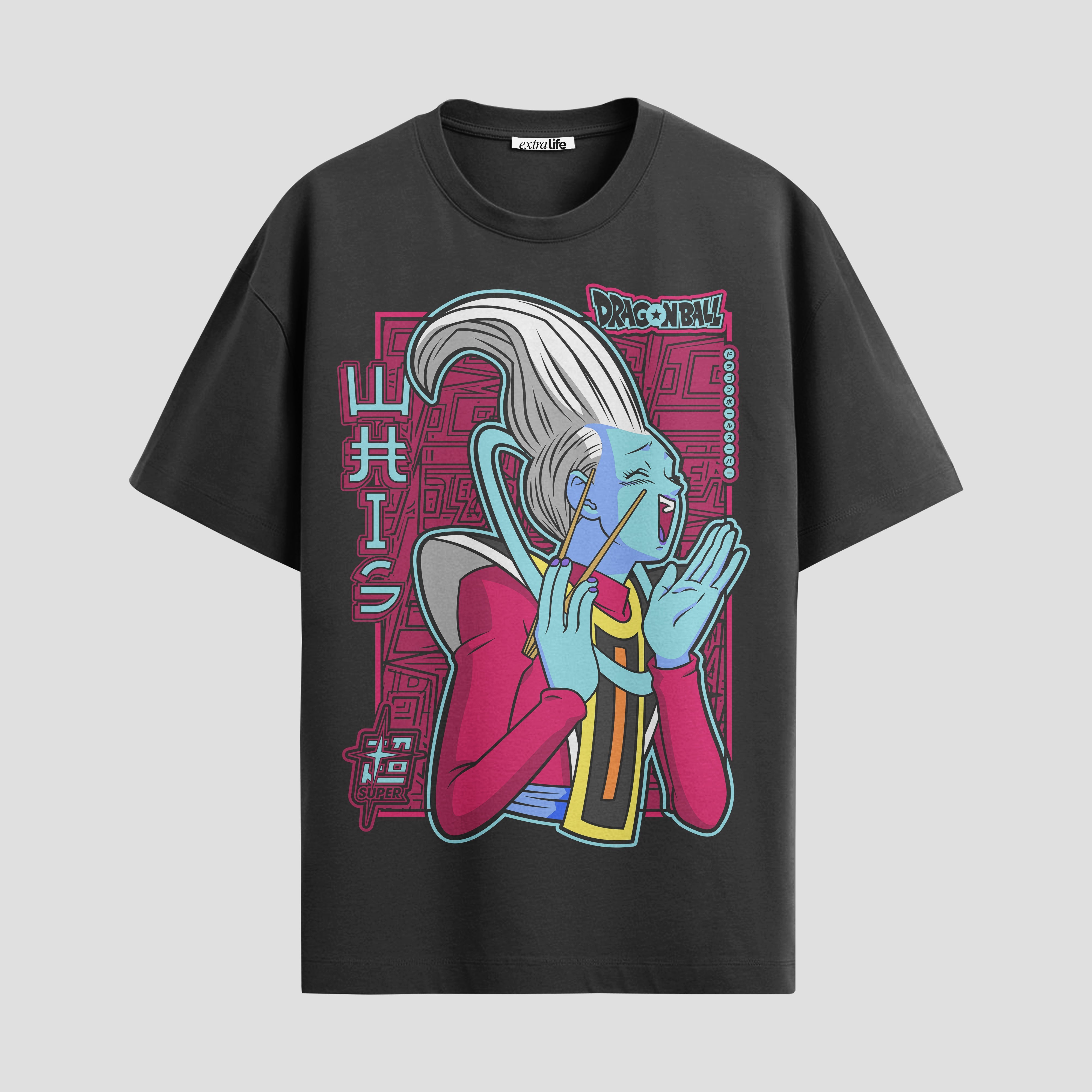 Playera urbana de anime y gaming ExtraLife MX, corte Standard Fit unisex ligero y transpirable en color Deep Black y Pure White, ropa de uso diario para gym y casual.
