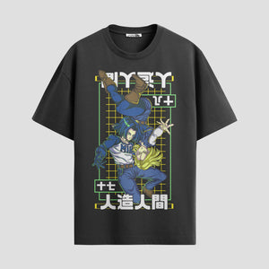 Playera urbana de anime y gaming ExtraLife MX, corte Standard Fit unisex ligero y transpirable en color Deep Black y Pure White, ropa de uso diario para gym y casual.