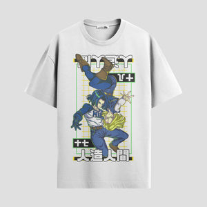 Playera urbana de anime y gaming ExtraLife MX, corte Standard Fit unisex ligero y transpirable en color Deep Black y Pure White, ropa de uso diario para gym y casual.