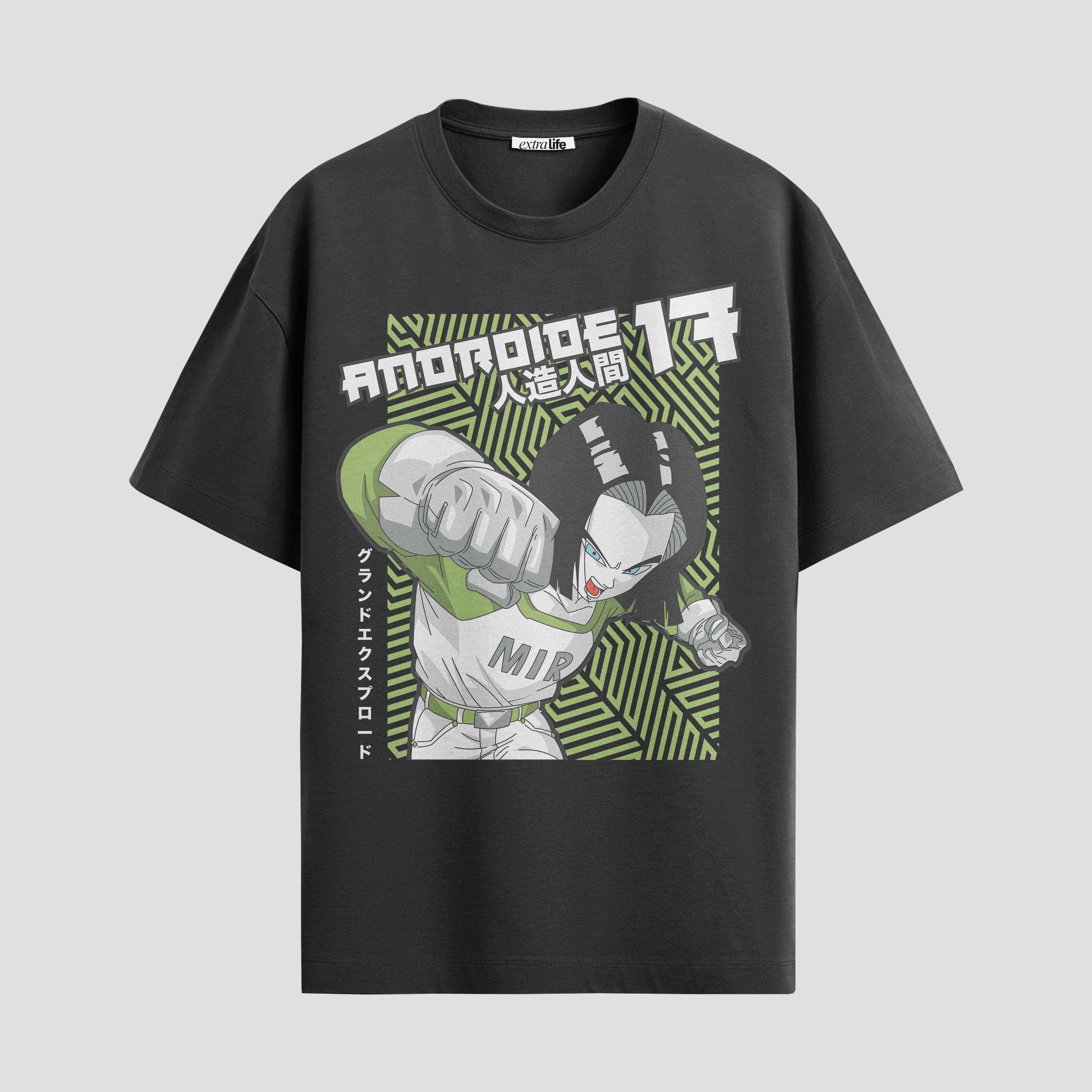 Playera urbana de anime y gaming ExtraLife MX, corte Standard Fit unisex ligero y transpirable en color Deep Black y Pure White, ropa de uso diario para gym y casual.
