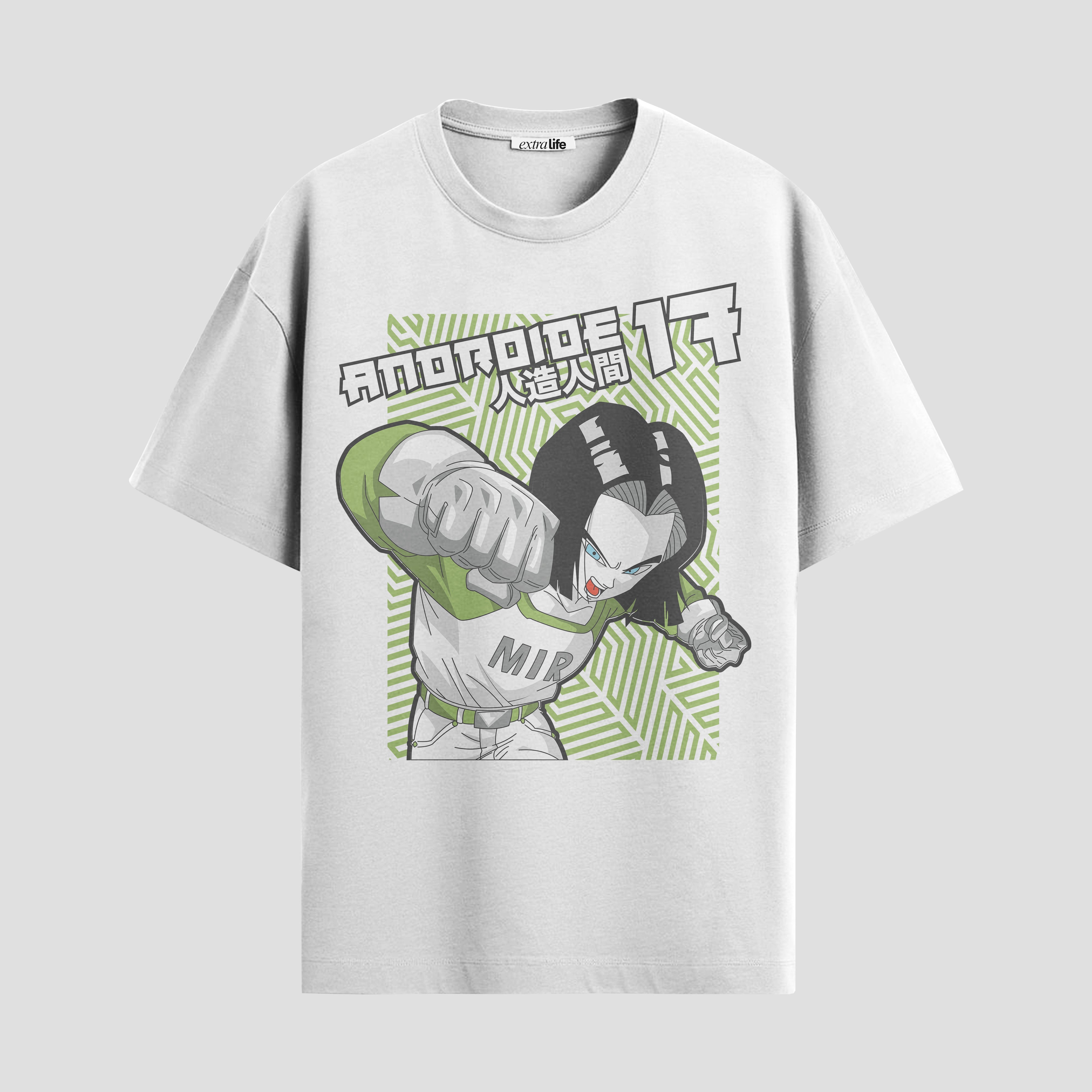Playera urbana de anime y gaming ExtraLife MX, corte Standard Fit unisex ligero y transpirable en color Deep Black y Pure White, ropa de uso diario para gym y casual.