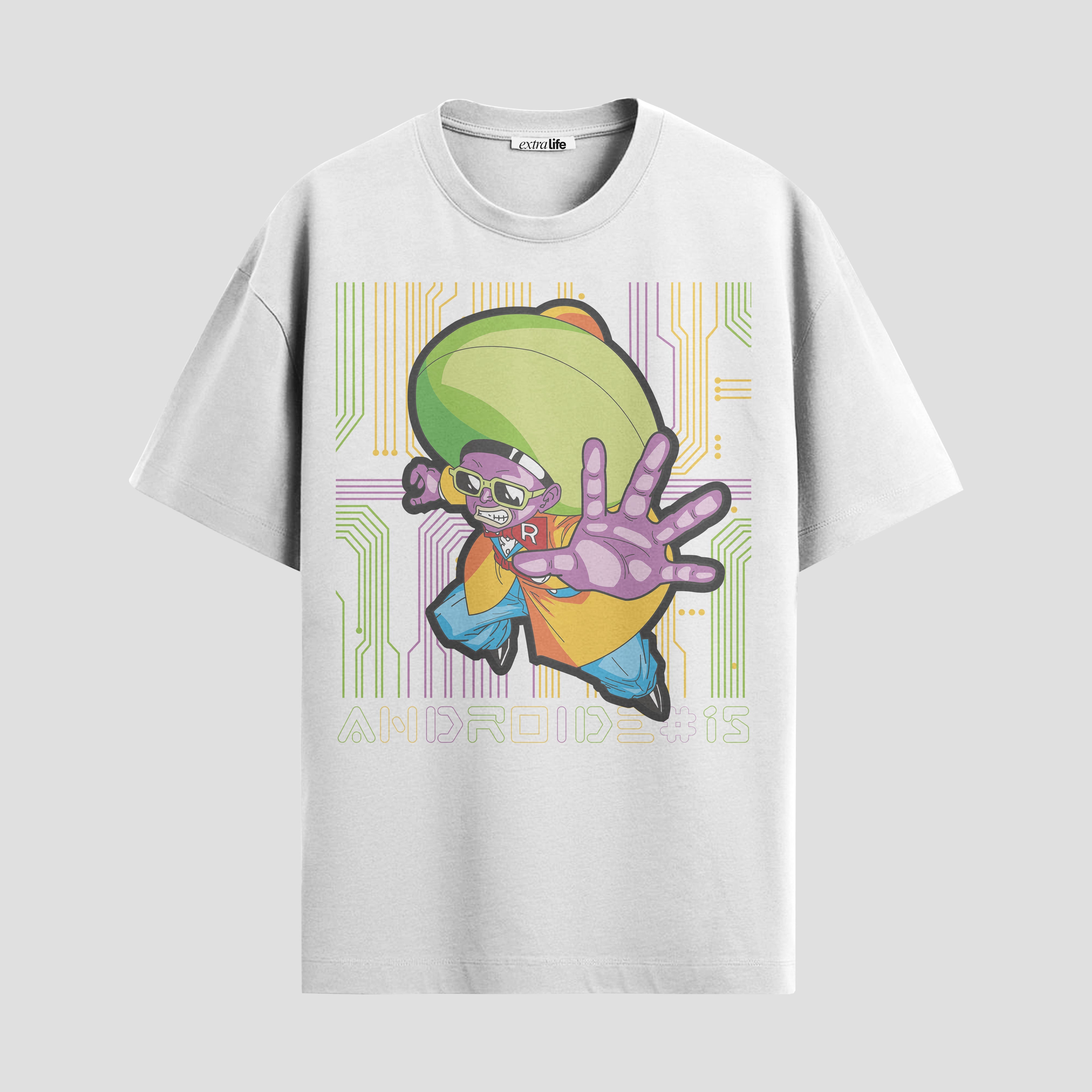 Playera urbana de anime y gaming ExtraLife MX, corte Standard Fit unisex ligero y transpirable en color Deep Black y Pure White, ropa de uso diario para gym y casual.