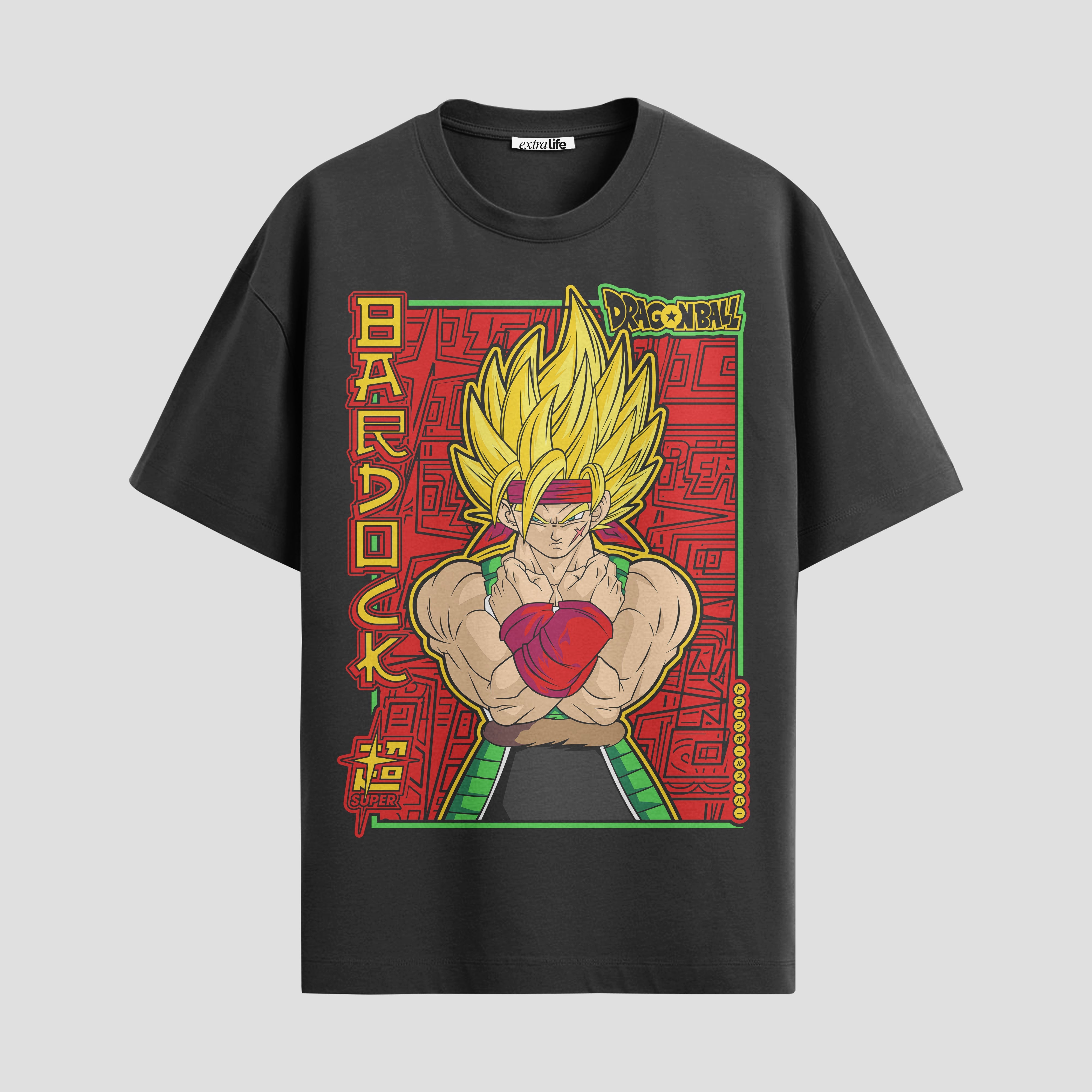 Playera urbana de anime y gaming ExtraLife MX, corte Standard Fit unisex ligero y transpirable en color Deep Black y Pure White, ropa de uso diario para gym y casual.