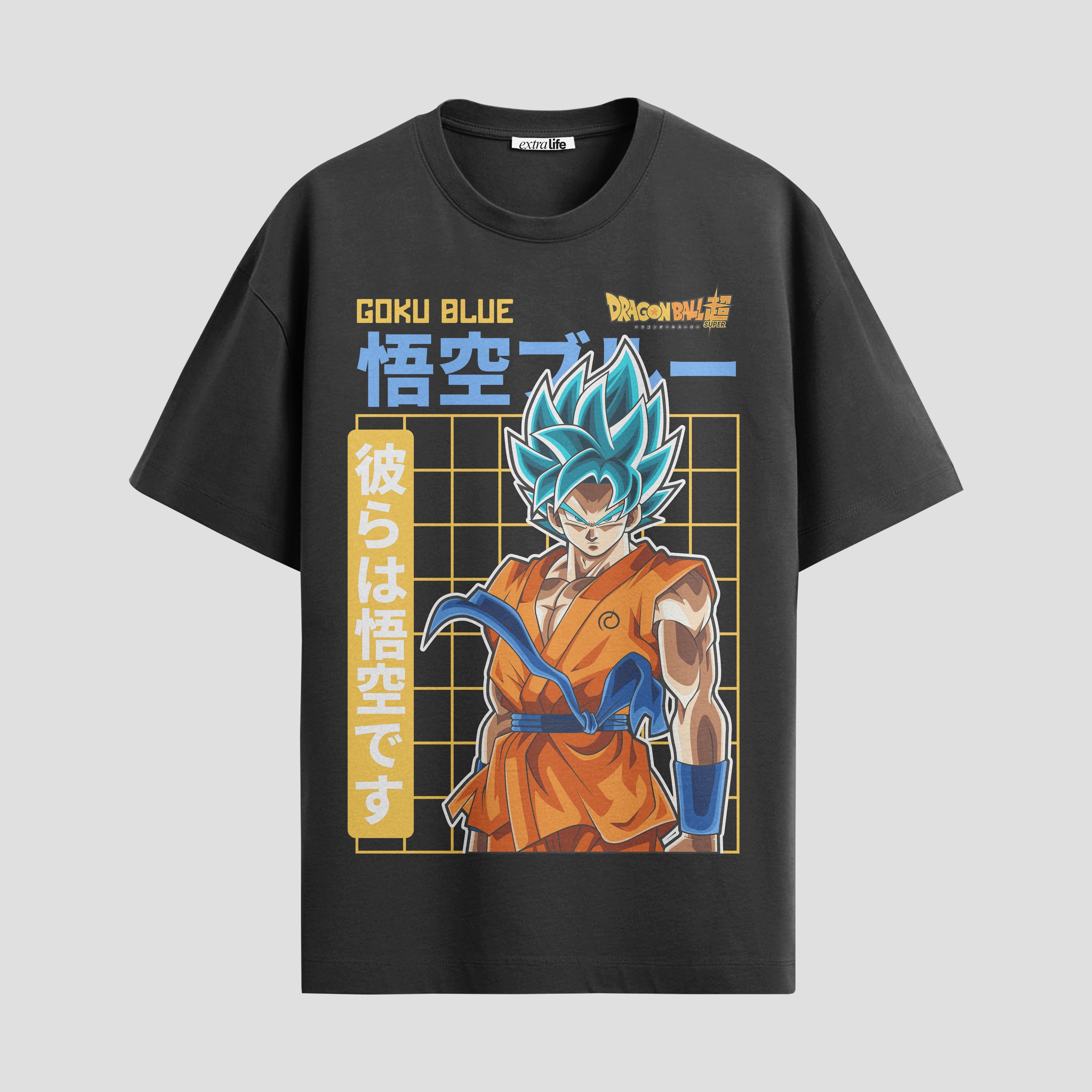Playera urbana de anime y gaming ExtraLife MX, corte Standard Fit unisex ligero y transpirable en color Deep Black y Pure White, ropa de uso diario para gym y casual.