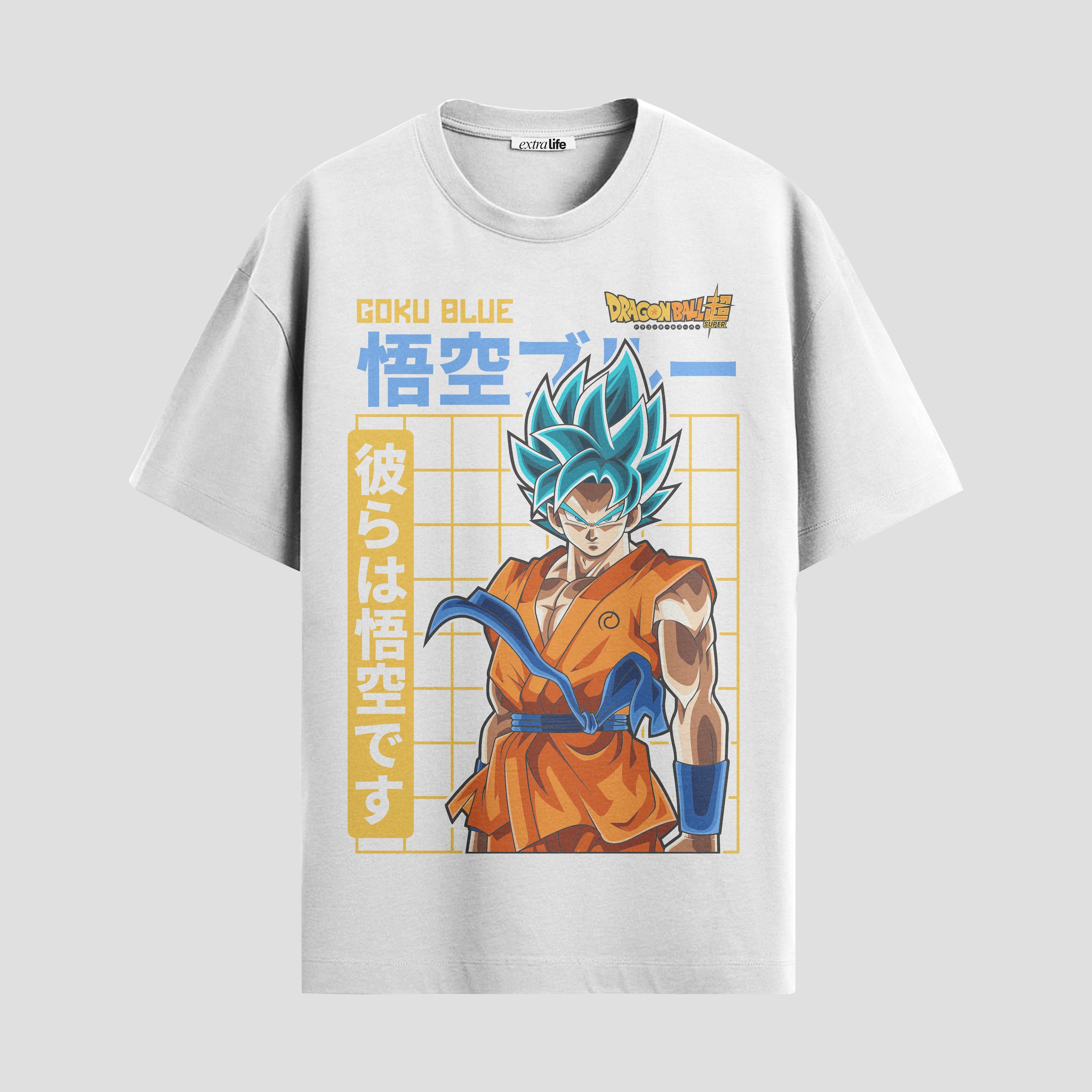 Playera urbana de anime y gaming ExtraLife MX, corte Standard Fit unisex ligero y transpirable en color Deep Black y Pure White, ropa de uso diario para gym y casual.