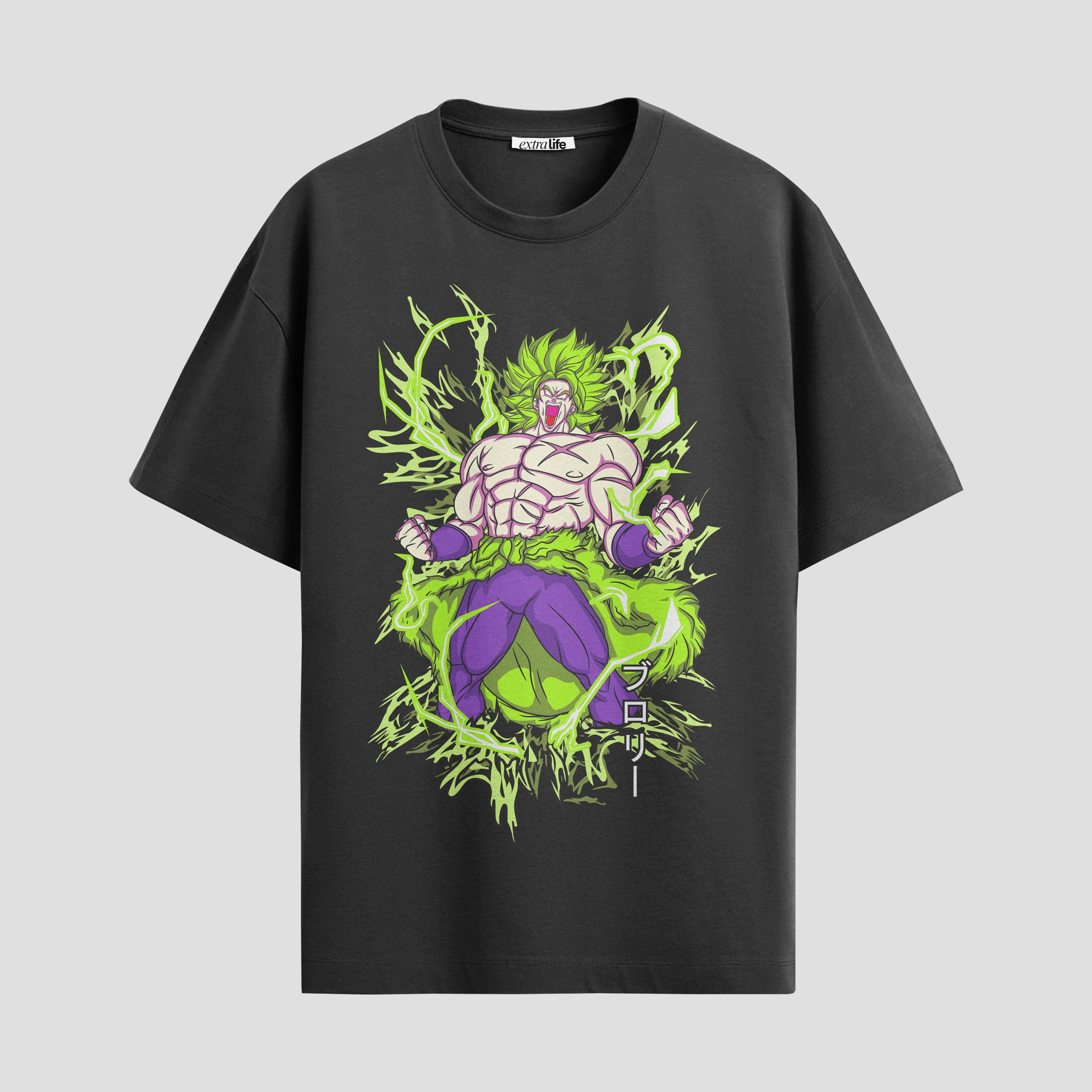 Playera urbana de anime y gaming ExtraLife MX, corte Standard Fit unisex ligero y transpirable en color Deep Black y Pure White, ropa de uso diario para gym y casual.