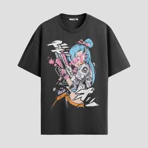 Playera urbana de anime y gaming ExtraLife MX, corte Standard Fit unisex ligero y transpirable en color Deep Black y Pure White, ropa de uso diario para gym y casual.