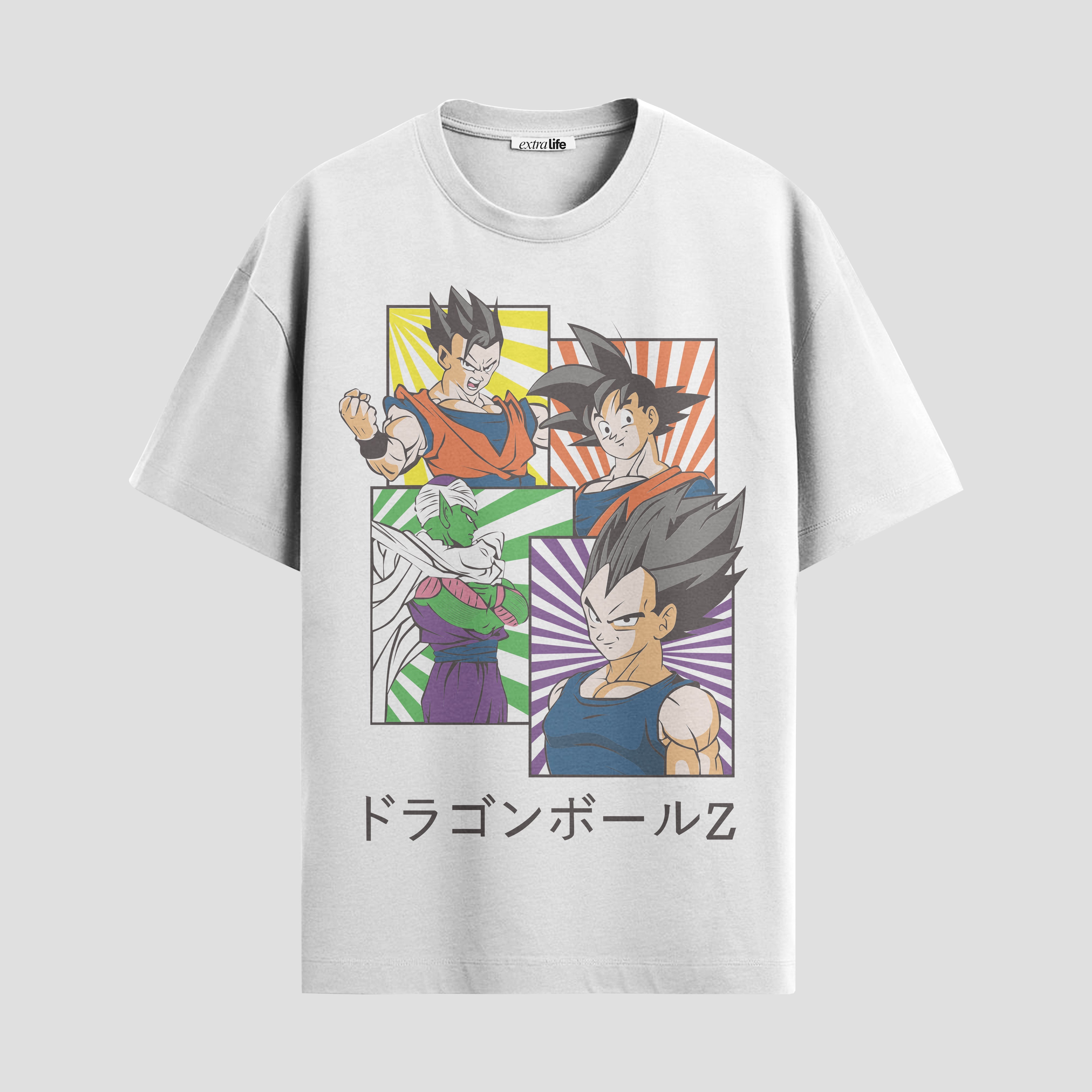 Playera urbana de anime y gaming ExtraLife MX, corte Standard Fit unisex ligero y transpirable en color Deep Black y Pure White, ropa de uso diario para gym y casual.