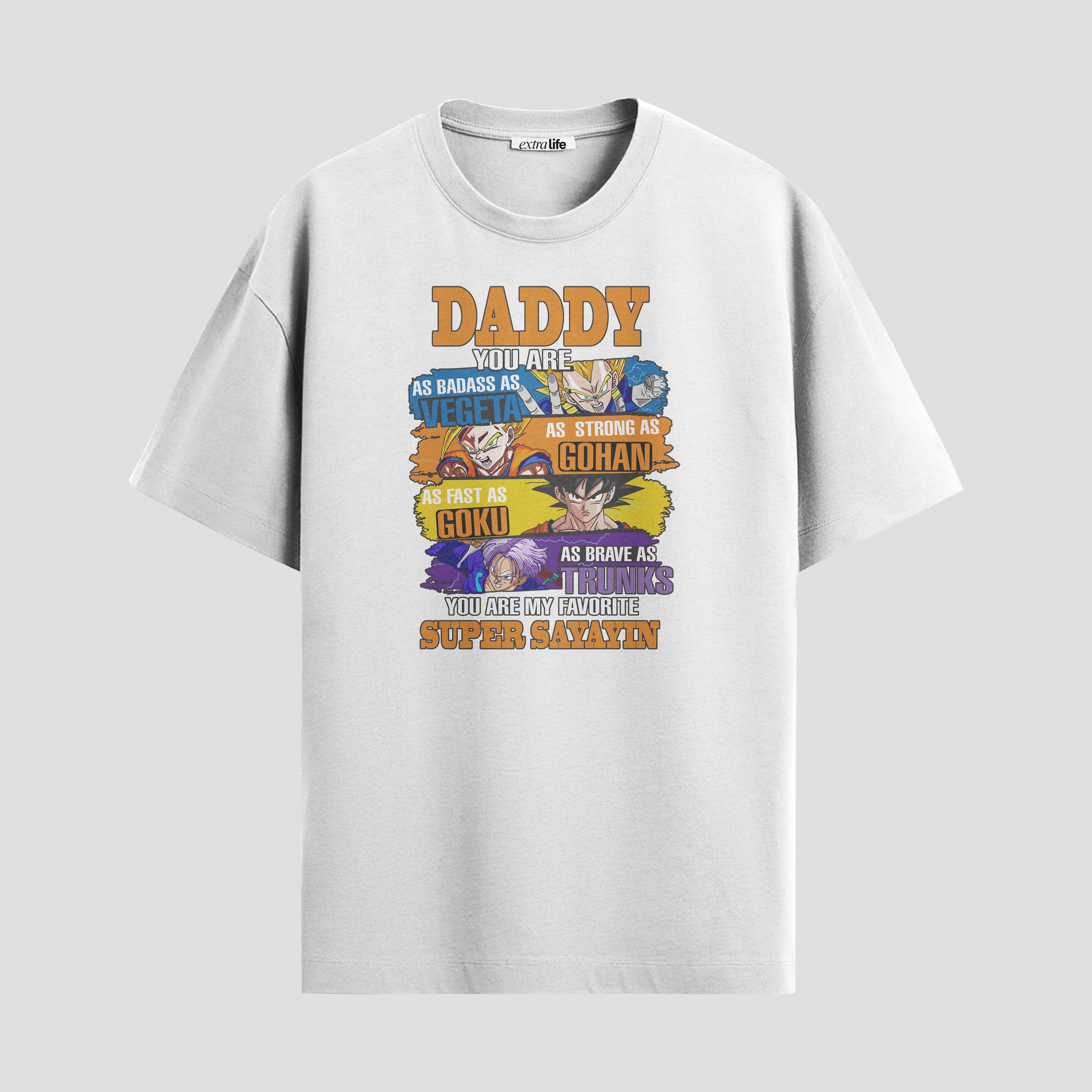 Playera urbana de anime y gaming ExtraLife MX, corte Standard Fit unisex ligero y transpirable en color Deep Black y Pure White, ropa de uso diario para gym y casual.