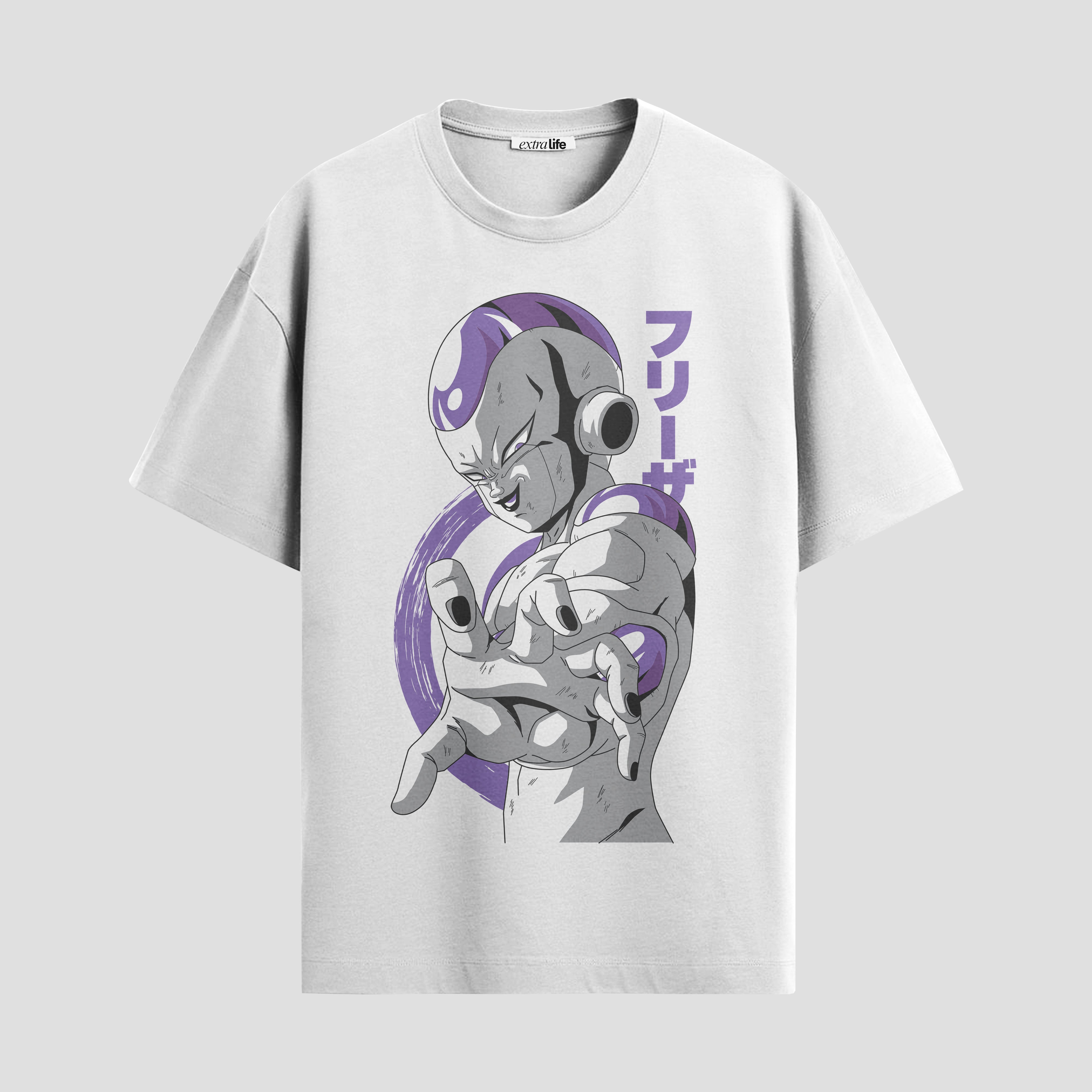 Playera urbana de anime y gaming ExtraLife MX, corte Standard Fit unisex ligero y transpirable en color Deep Black y Pure White, ropa de uso diario para gym y casual.