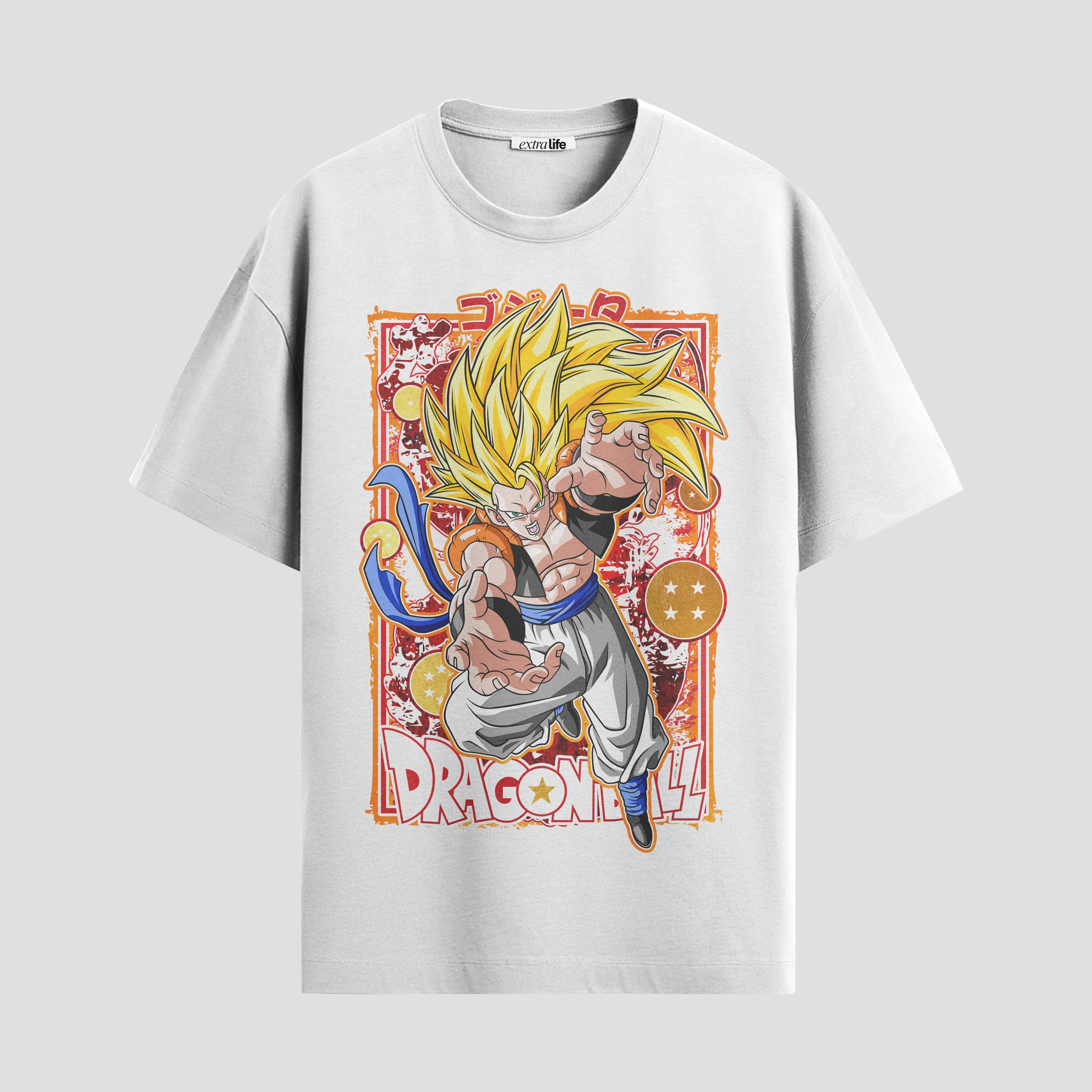 Playera urbana de anime y gaming ExtraLife MX, corte Standard Fit unisex ligero y transpirable en color Deep Black y Pure White, ropa de uso diario para gym y casual.