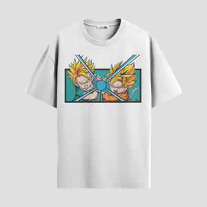 Playera urbana de anime y gaming ExtraLife MX, corte Standard Fit unisex ligero y transpirable en color Deep Black y Pure White, ropa de uso diario para gym y casual.