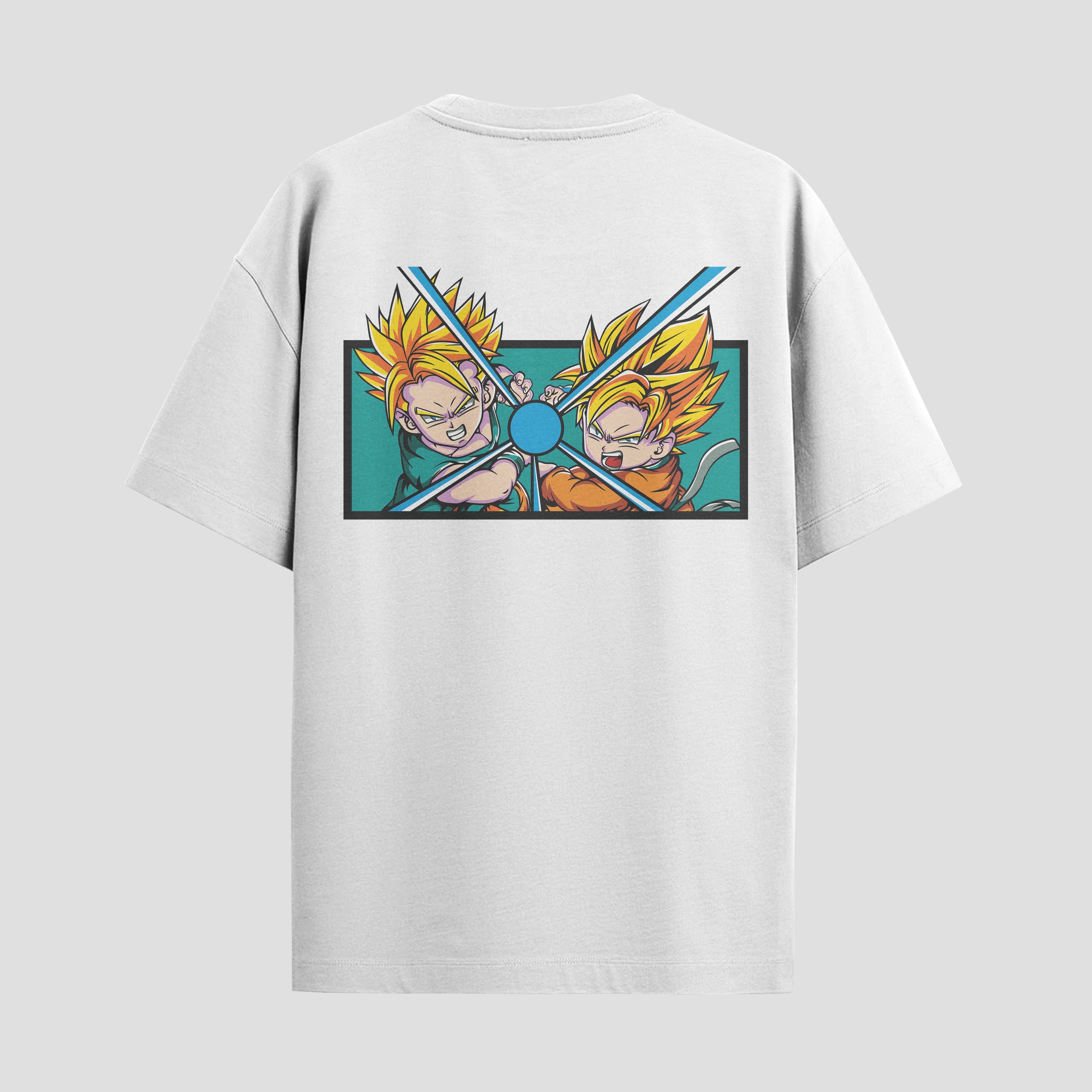 Playera urbana de anime y gaming ExtraLife MX, corte Standard Fit unisex ligero y transpirable en color Deep Black y Pure White, ropa de uso diario para gym y casual.