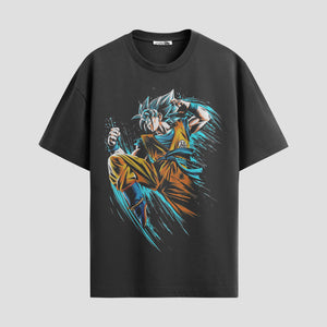 Playera urbana de anime y gaming ExtraLife MX, corte Standard Fit unisex ligero y transpirable en color Deep Black y Pure White, ropa de uso diario para gym y casual.