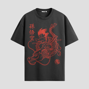 Playera urbana de anime y gaming ExtraLife MX, corte Standard Fit unisex ligero y transpirable en color Deep Black y Pure White, ropa de uso diario para gym y casual.