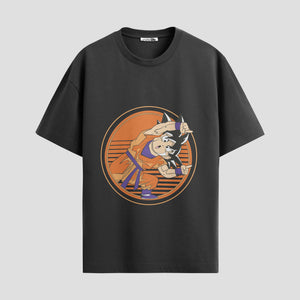 Playera urbana de anime y gaming ExtraLife MX, corte Standard Fit unisex ligero y transpirable en color Deep Black y Pure White, ropa de uso diario para gym y casual.