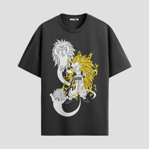 Playera urbana de anime y gaming ExtraLife MX, corte Standard Fit unisex ligero y transpirable en color Deep Black y Pure White, ropa de uso diario para gym y casual.