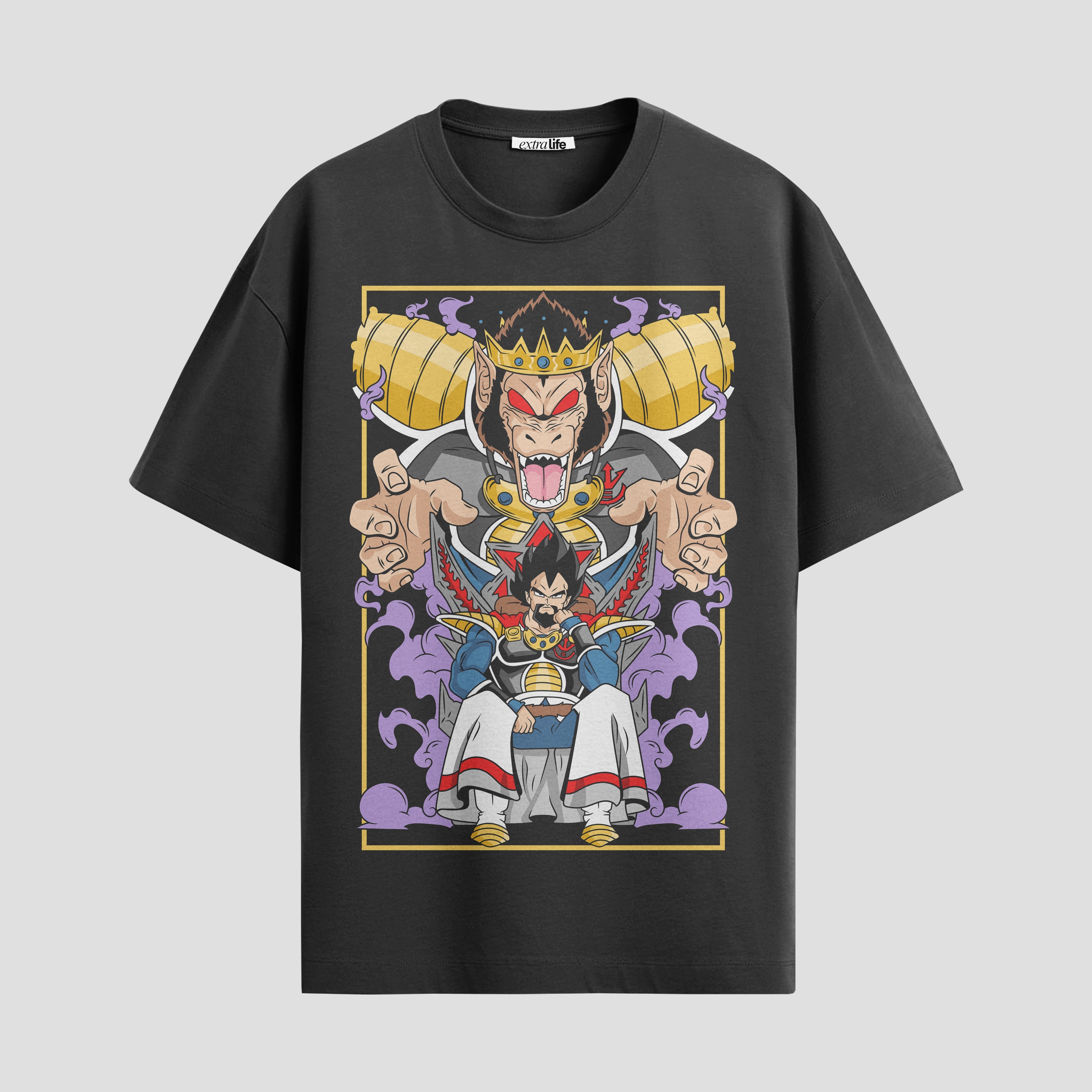 Playera urbana de anime y gaming ExtraLife MX, corte Standard Fit unisex ligero y transpirable en color Deep Black y Pure White, ropa de uso diario para gym y casual.
