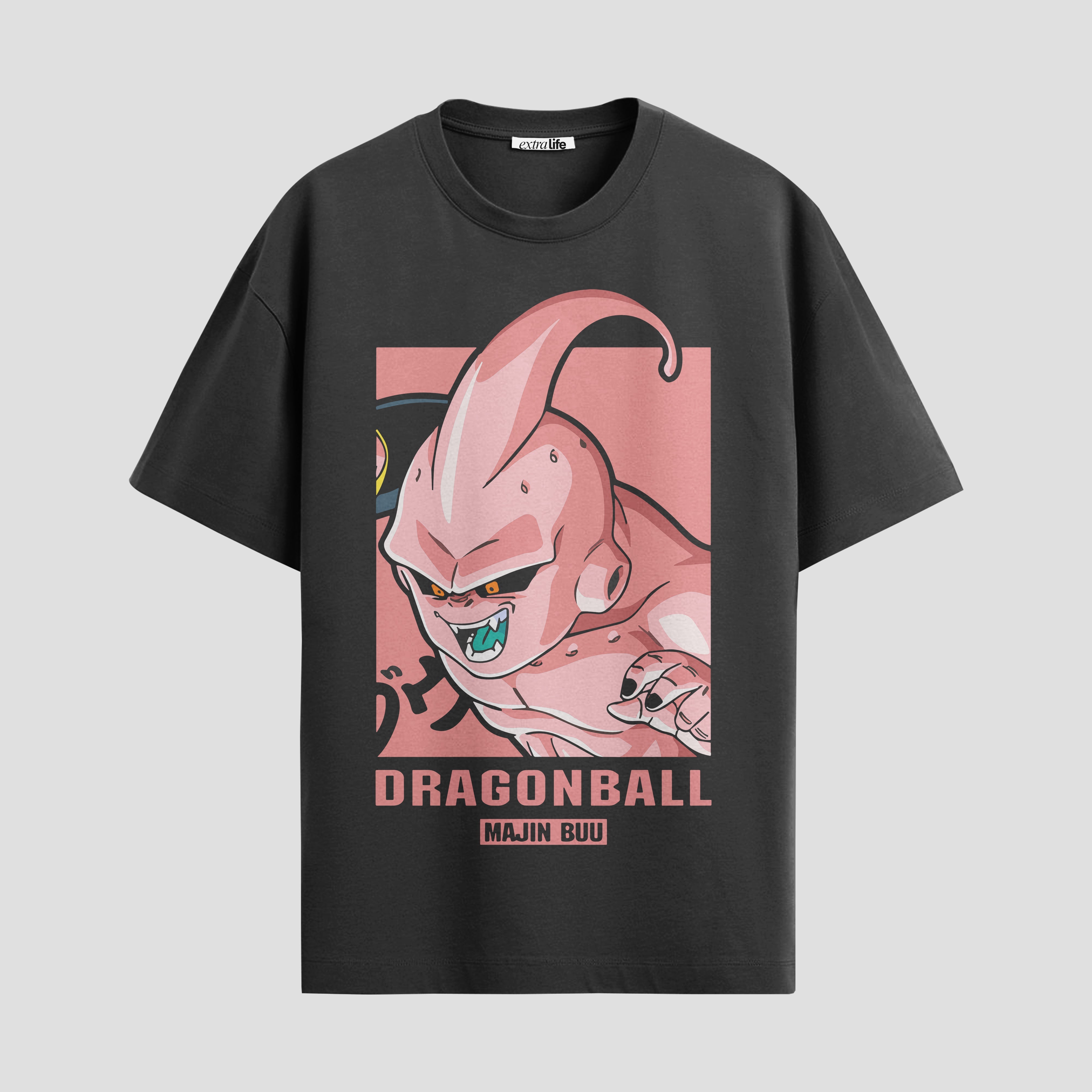 Playera urbana de anime y gaming ExtraLife MX, corte Standard Fit unisex ligero y transpirable en color Deep Black y Pure White, ropa de uso diario para gym y casual.