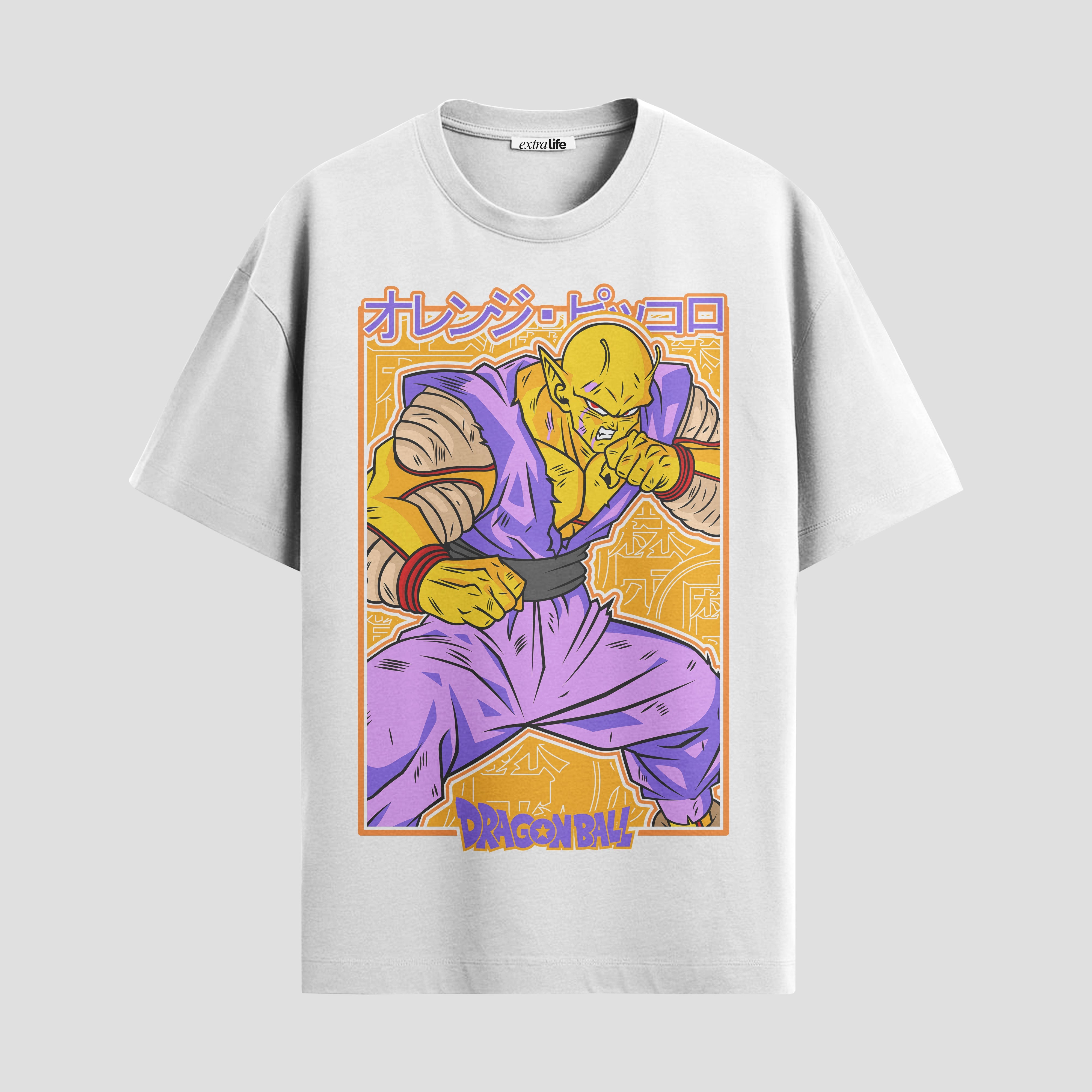 Playera urbana de anime y gaming ExtraLife MX, corte Standard Fit unisex ligero y transpirable en color Deep Black y Pure White, ropa de uso diario para gym y casual.
