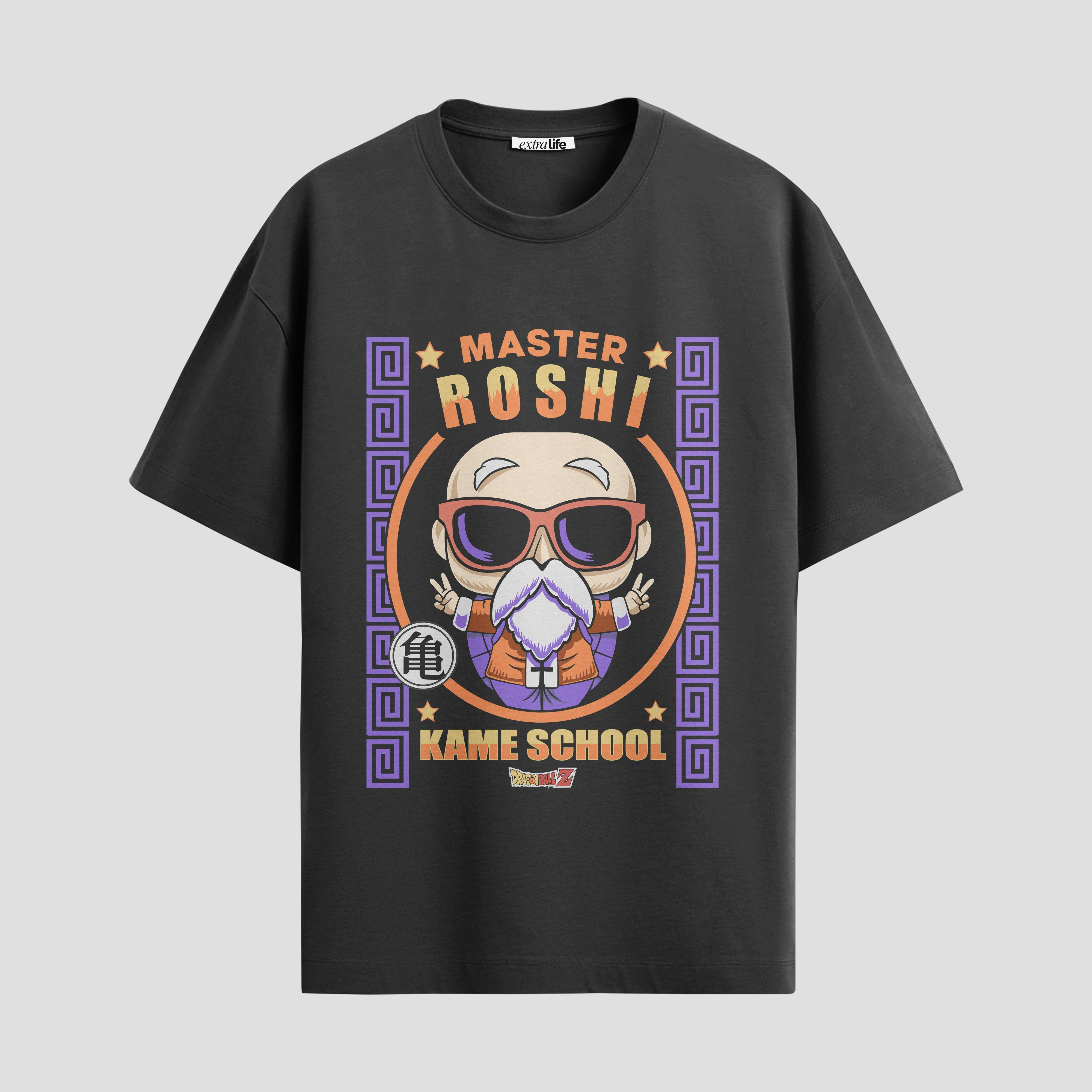 Playera urbana de anime y gaming ExtraLife MX, corte Standard Fit unisex ligero y transpirable en color Deep Black y Pure White, ropa de uso diario para gym y casual.