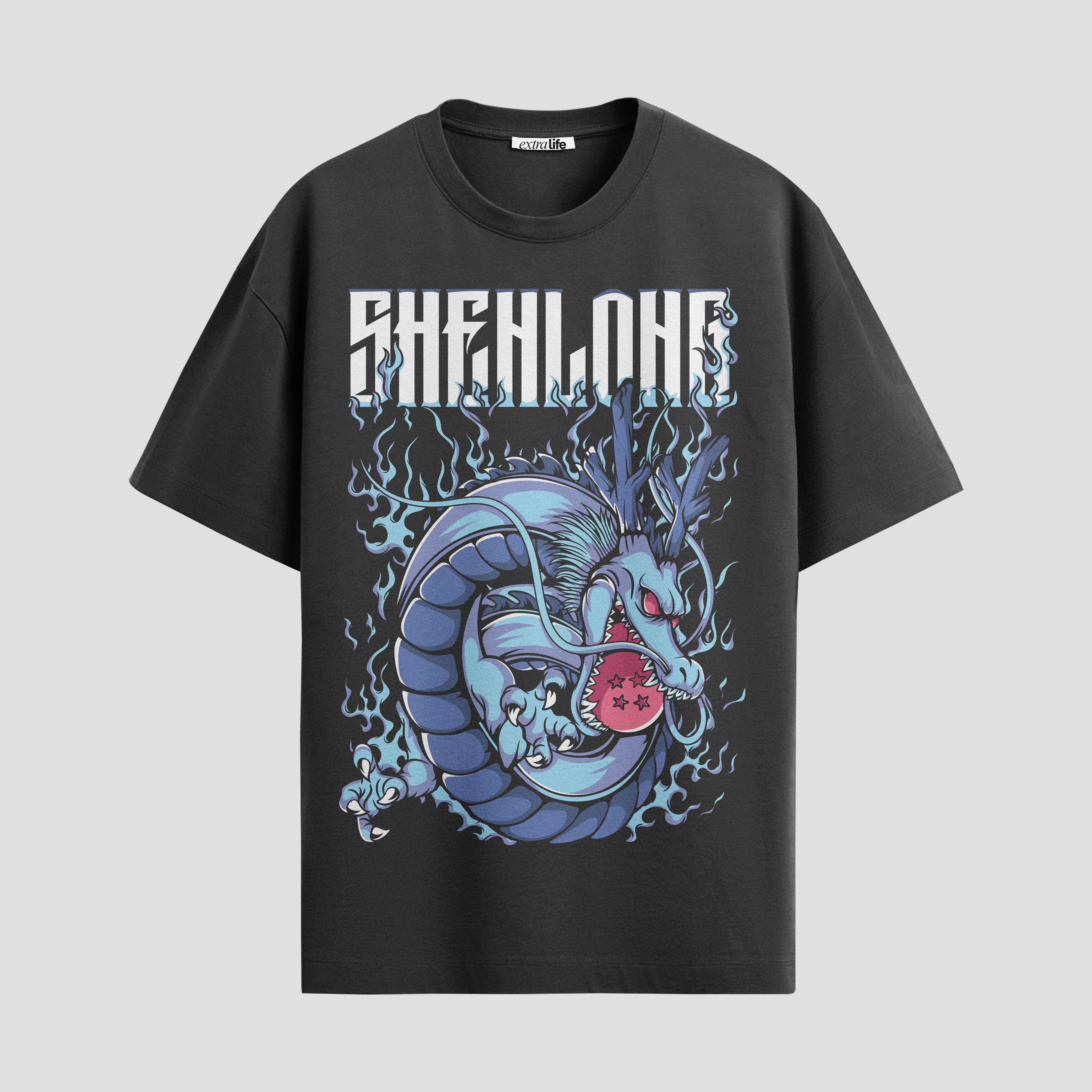 Playera urbana de anime y gaming ExtraLife MX, corte Standard Fit unisex ligero y transpirable en color Deep Black y Pure White, ropa de uso diario para gym y casual.