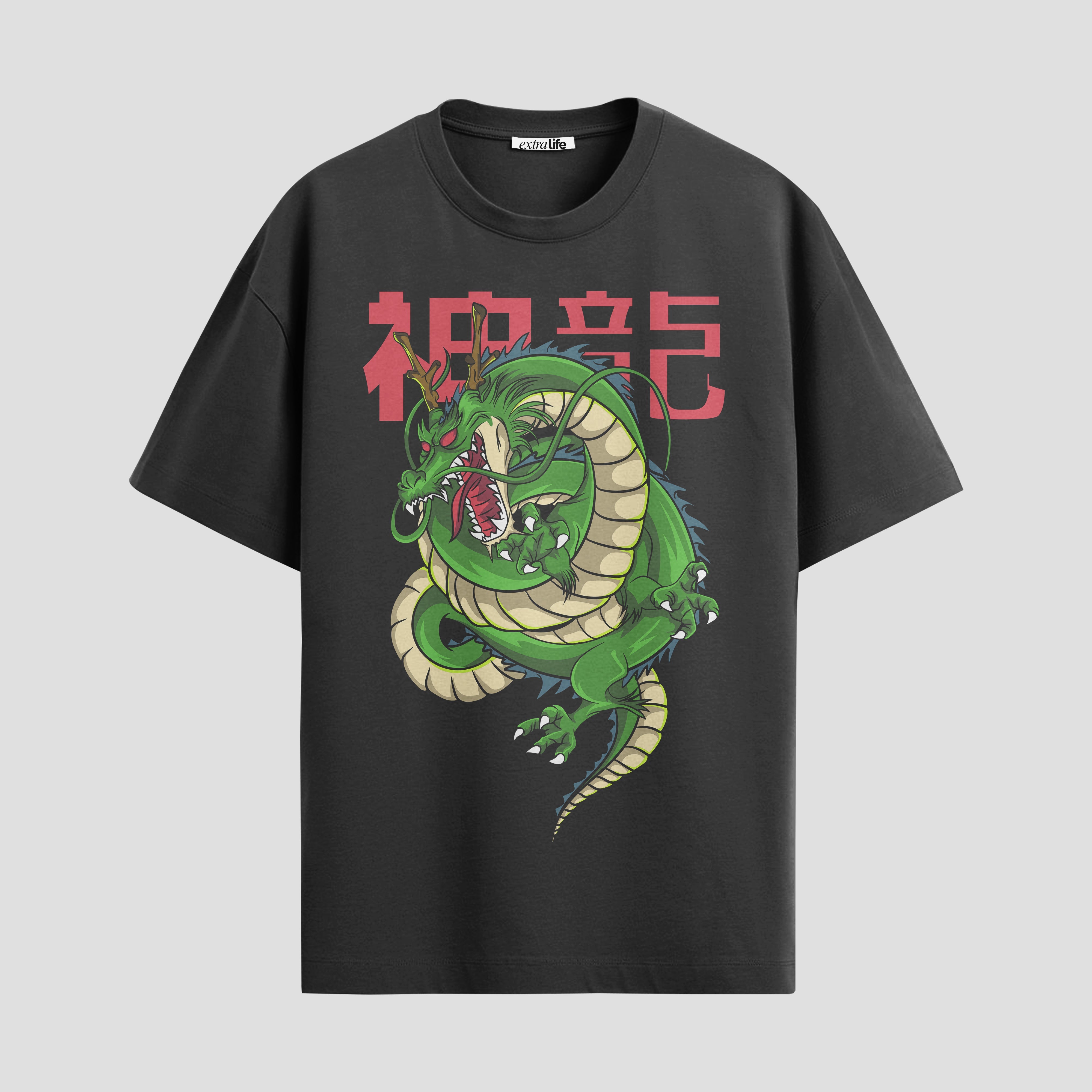 Playera urbana de anime y gaming ExtraLife MX, corte Standard Fit unisex ligero y transpirable en color Deep Black y Pure White, ropa de uso diario para gym y casual.