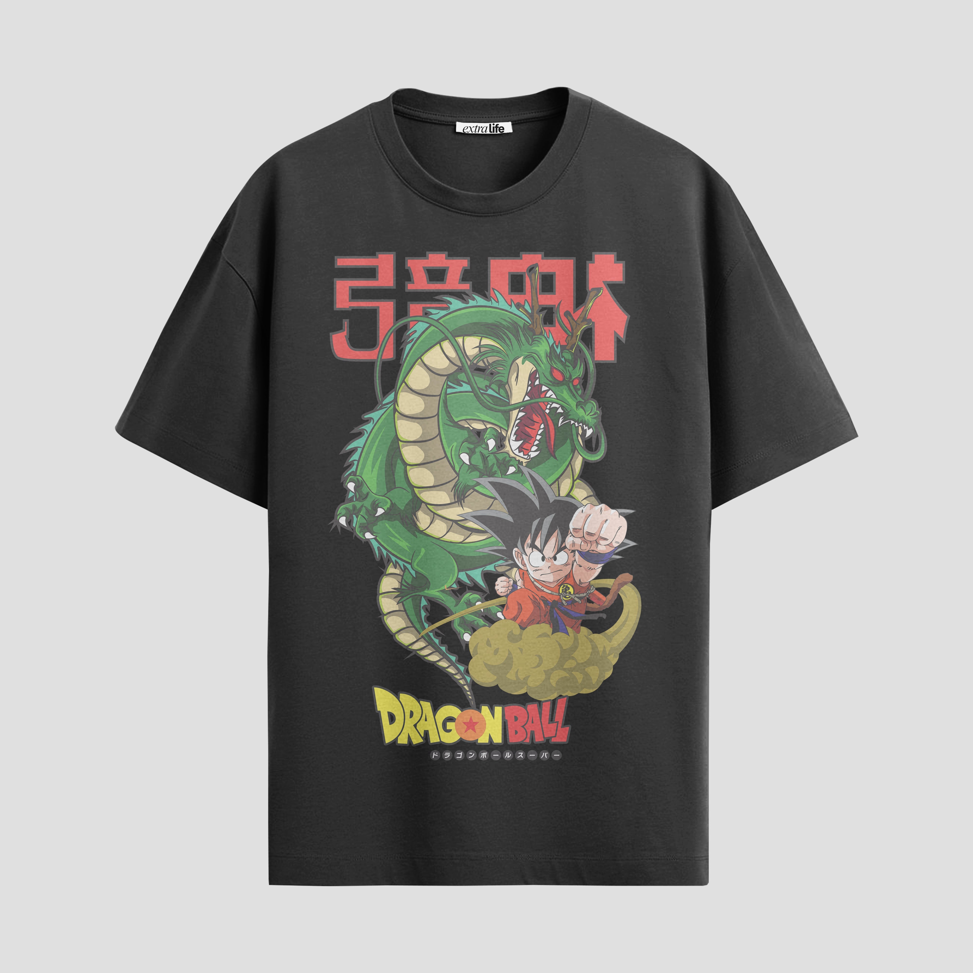 Playera urbana de anime y gaming ExtraLife MX, corte Standard Fit unisex ligero y transpirable en color Deep Black y Pure White, ropa de uso diario para gym y casual.