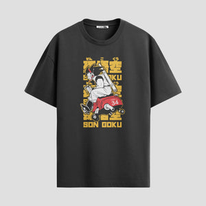 Playera urbana de anime y gaming ExtraLife MX, corte Standard Fit unisex ligero y transpirable en color Deep Black y Pure White, ropa de uso diario para gym y casual.