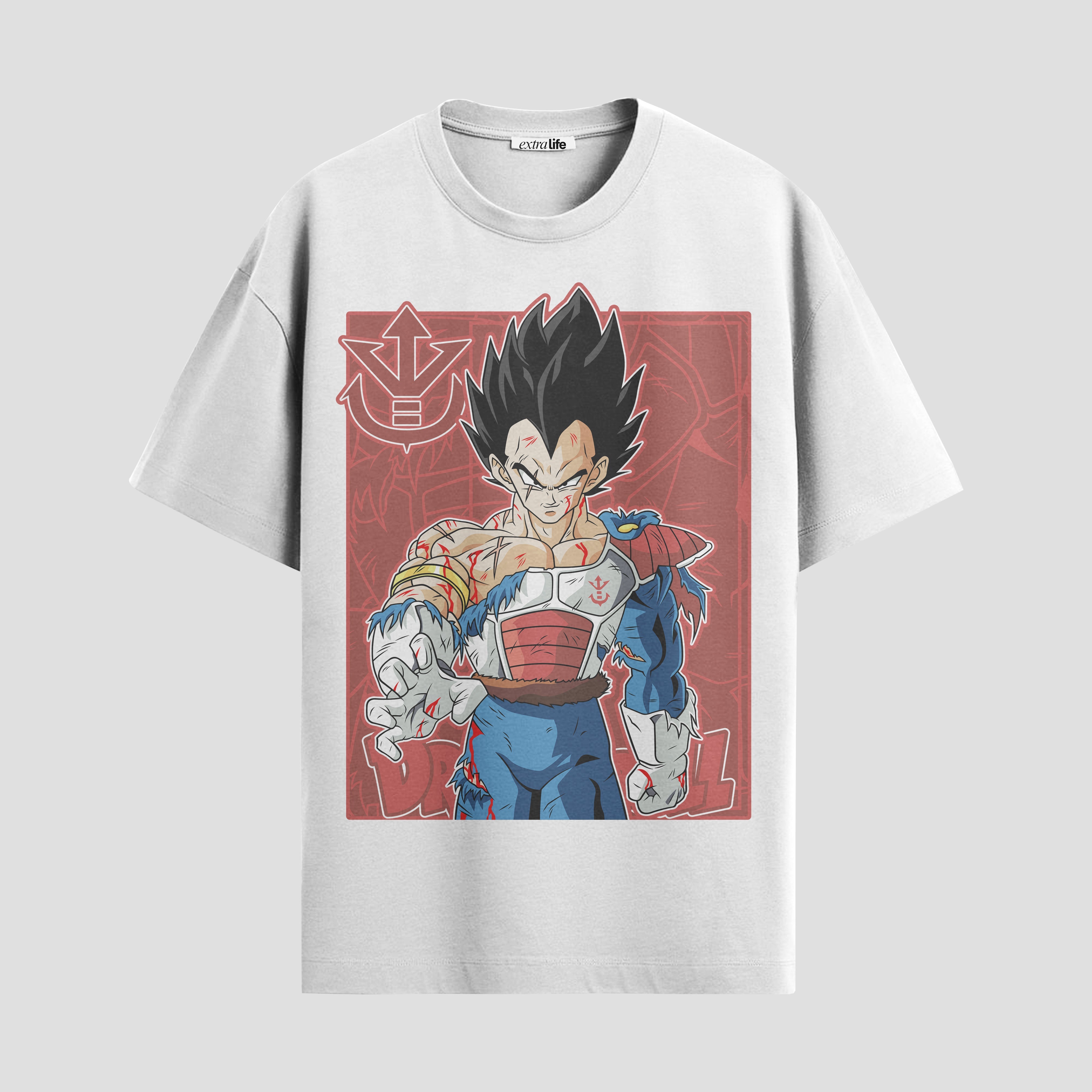 Playera urbana de anime y gaming ExtraLife MX, corte Standard Fit unisex ligero y transpirable en color Deep Black y Pure White, ropa de uso diario para gym y casual.