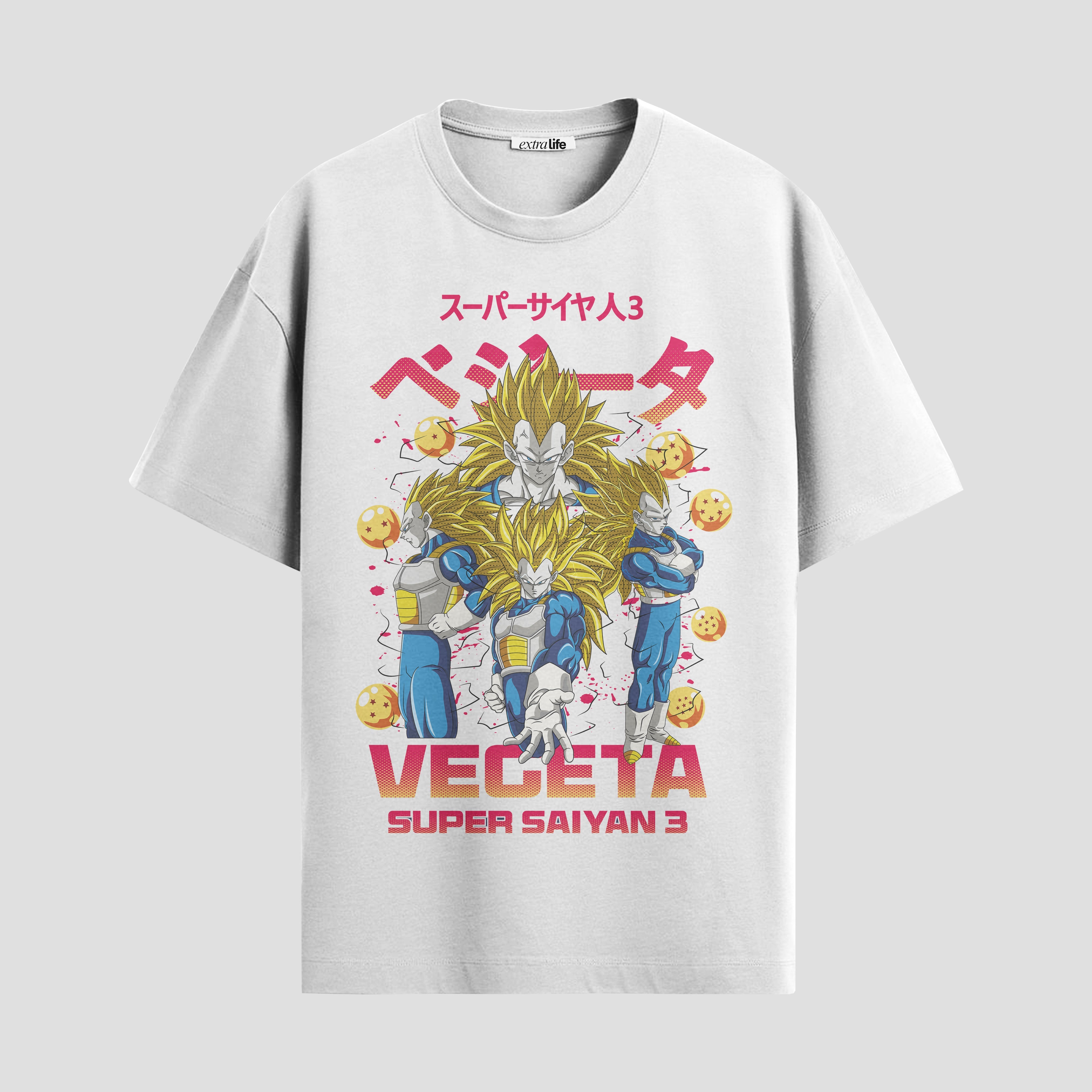 Playera urbana de anime y gaming ExtraLife MX, corte Standard Fit unisex ligero y transpirable en color Deep Black y Pure White, ropa de uso diario para gym y casual.