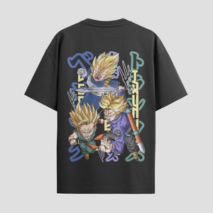 Playera urbana de anime y gaming ExtraLife MX, corte Standard Fit unisex ligero y transpirable en color Deep Black y Pure White, ropa de uso diario para gym y casual.