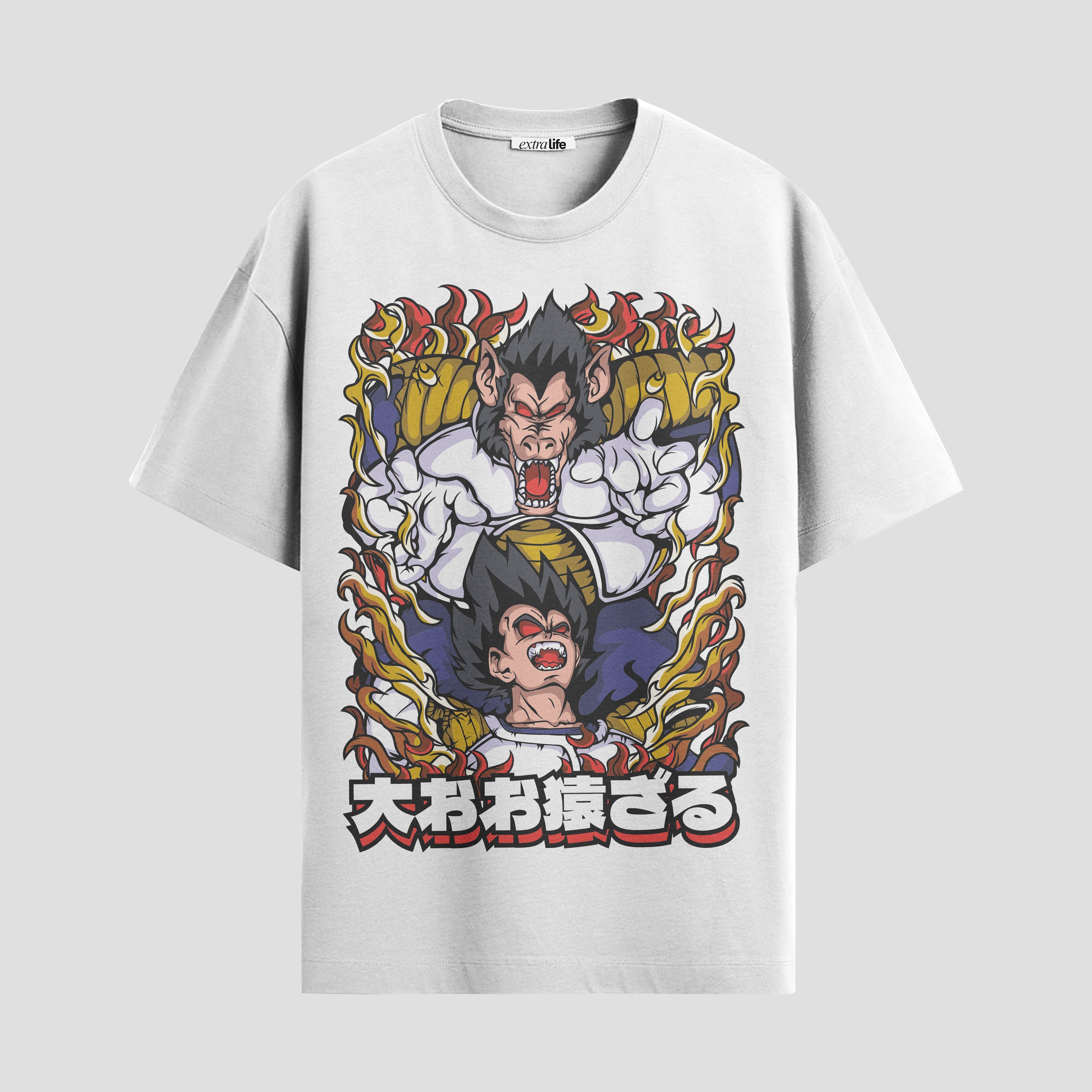 Playera urbana de anime y gaming ExtraLife MX, corte Standard Fit unisex ligero y transpirable en color Deep Black y Pure White, ropa de uso diario para gym y casual.