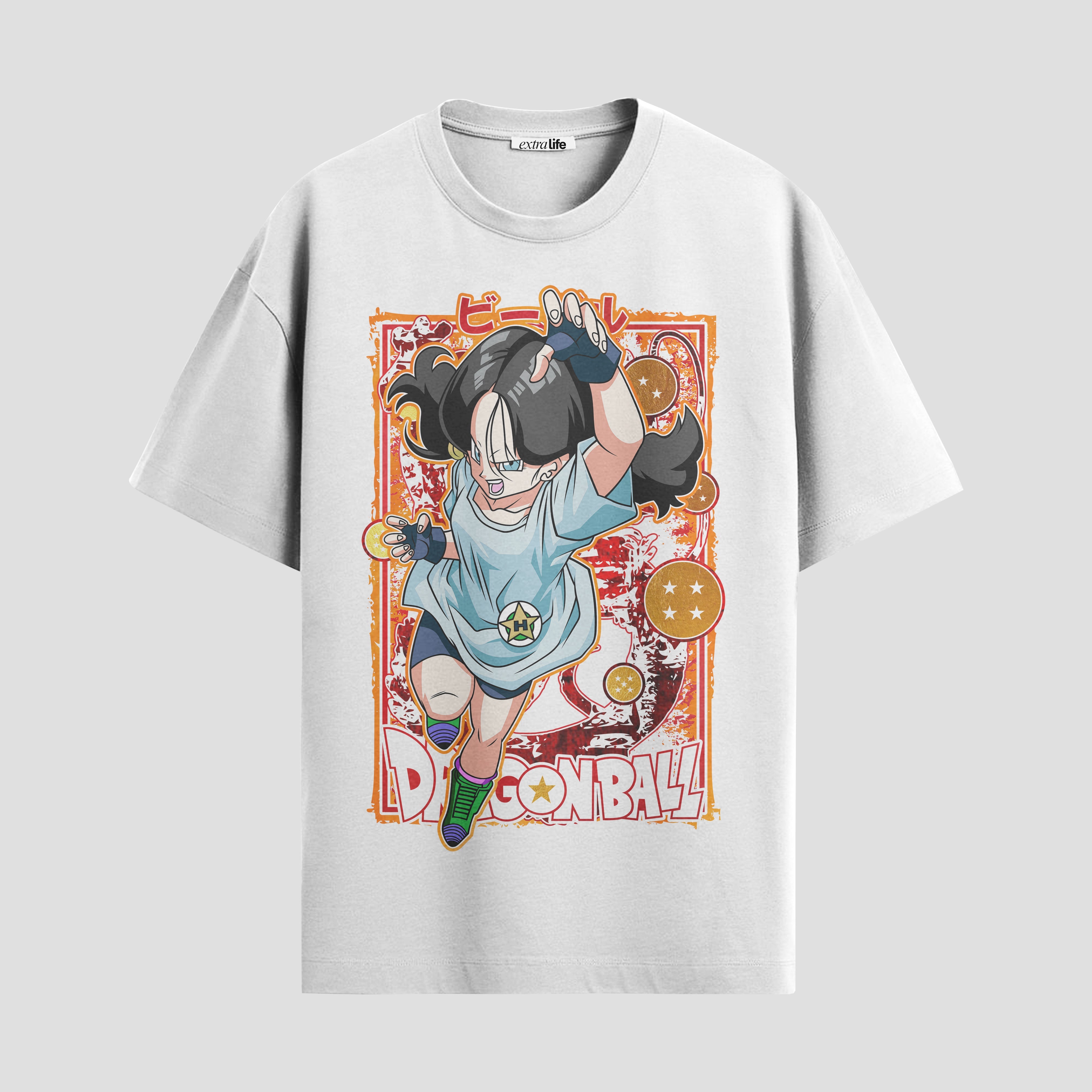Playera urbana de anime y gaming ExtraLife MX, corte Standard Fit unisex ligero y transpirable en color Deep Black y Pure White, ropa de uso diario para gym y casual.