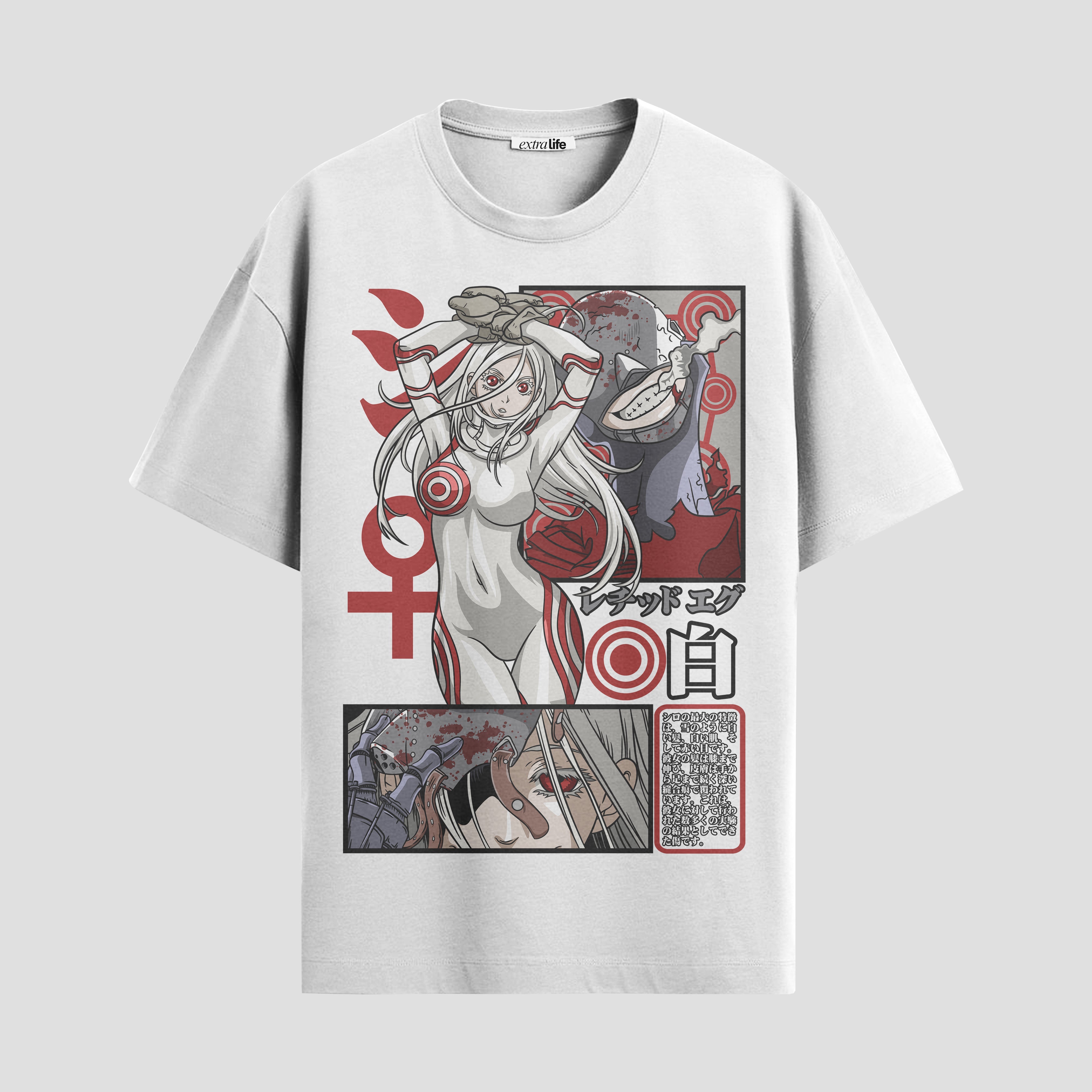Playera urbana de anime y gaming ExtraLife MX, corte Standard Fit unisex ligero y transpirable en color Deep Black y Pure White, ropa de uso diario para gym y casual.