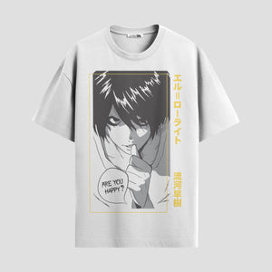 Playera urbana de anime y gaming ExtraLife MX, corte Standard Fit unisex ligero y transpirable en color Deep Black y Pure White, ropa de uso diario para gym y casual.