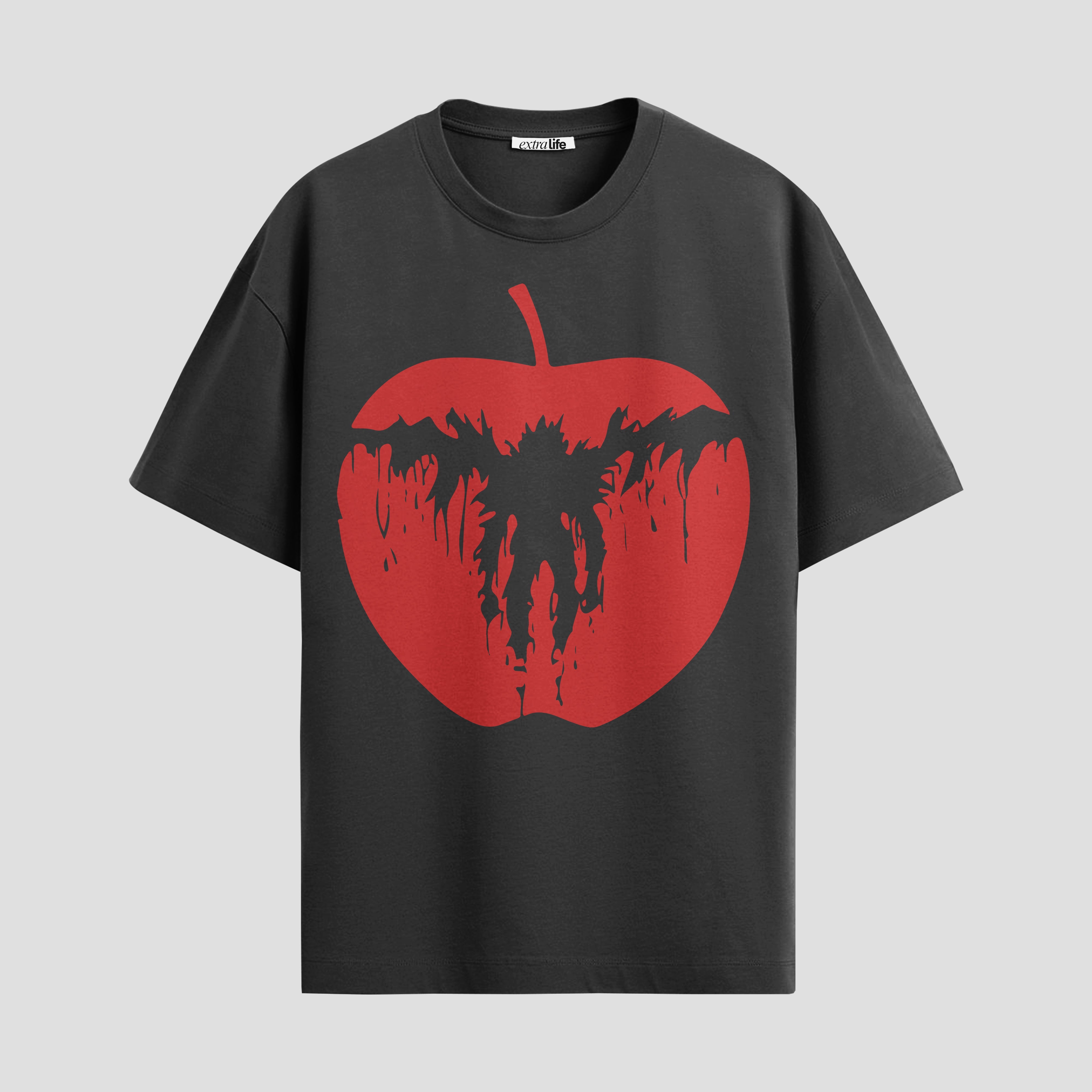Playera urbana de anime y gaming ExtraLife MX, corte Standard Fit unisex ligero y transpirable en color Deep Black y Pure White, ropa de uso diario para gym y casual.