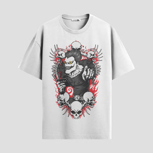 Playera urbana de anime y gaming ExtraLife MX, corte Standard Fit unisex ligero y transpirable en color Deep Black y Pure White, ropa de uso diario para gym y casual.