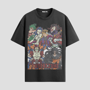 Playera urbana de anime y gaming ExtraLife MX, corte Standard Fit unisex ligero y transpirable en color Deep Black y Pure White, ropa de uso diario para gym y casual.