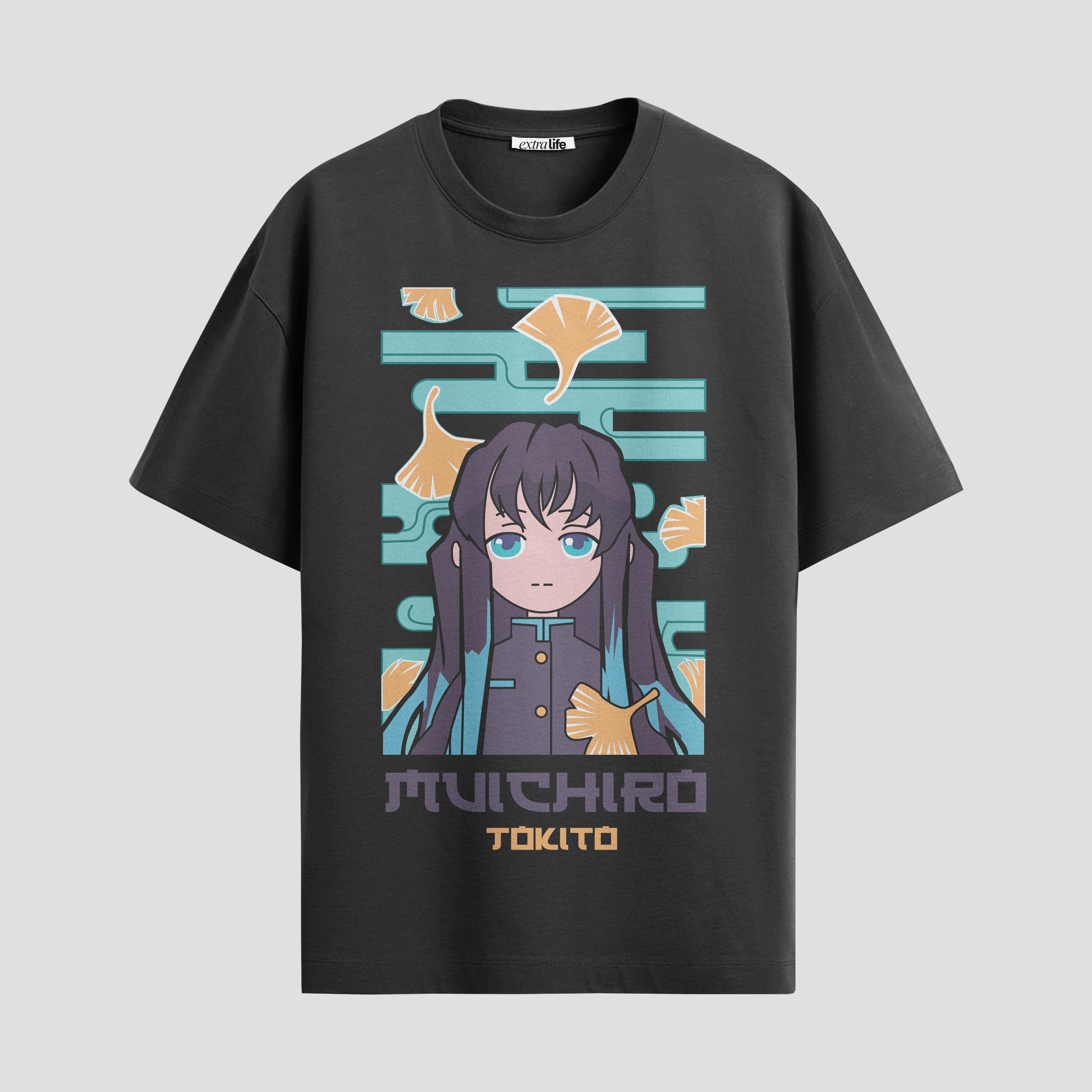Playera urbana de anime y gaming ExtraLife MX, corte Standard Fit unisex ligero y transpirable en color Deep Black y Pure White, ropa de uso diario para gym y casual.