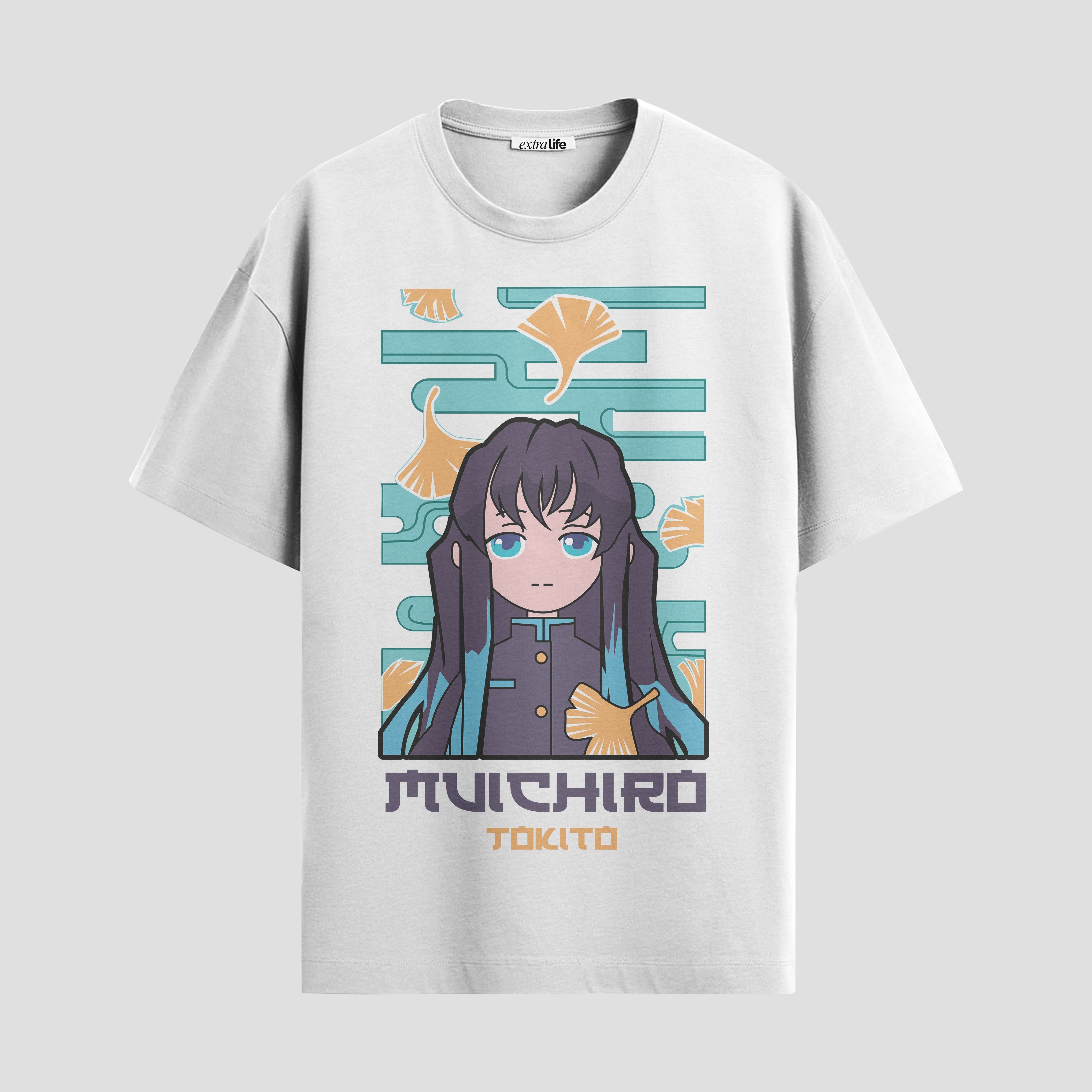 Playera urbana de anime y gaming ExtraLife MX, corte Standard Fit unisex ligero y transpirable en color Deep Black y Pure White, ropa de uso diario para gym y casual.