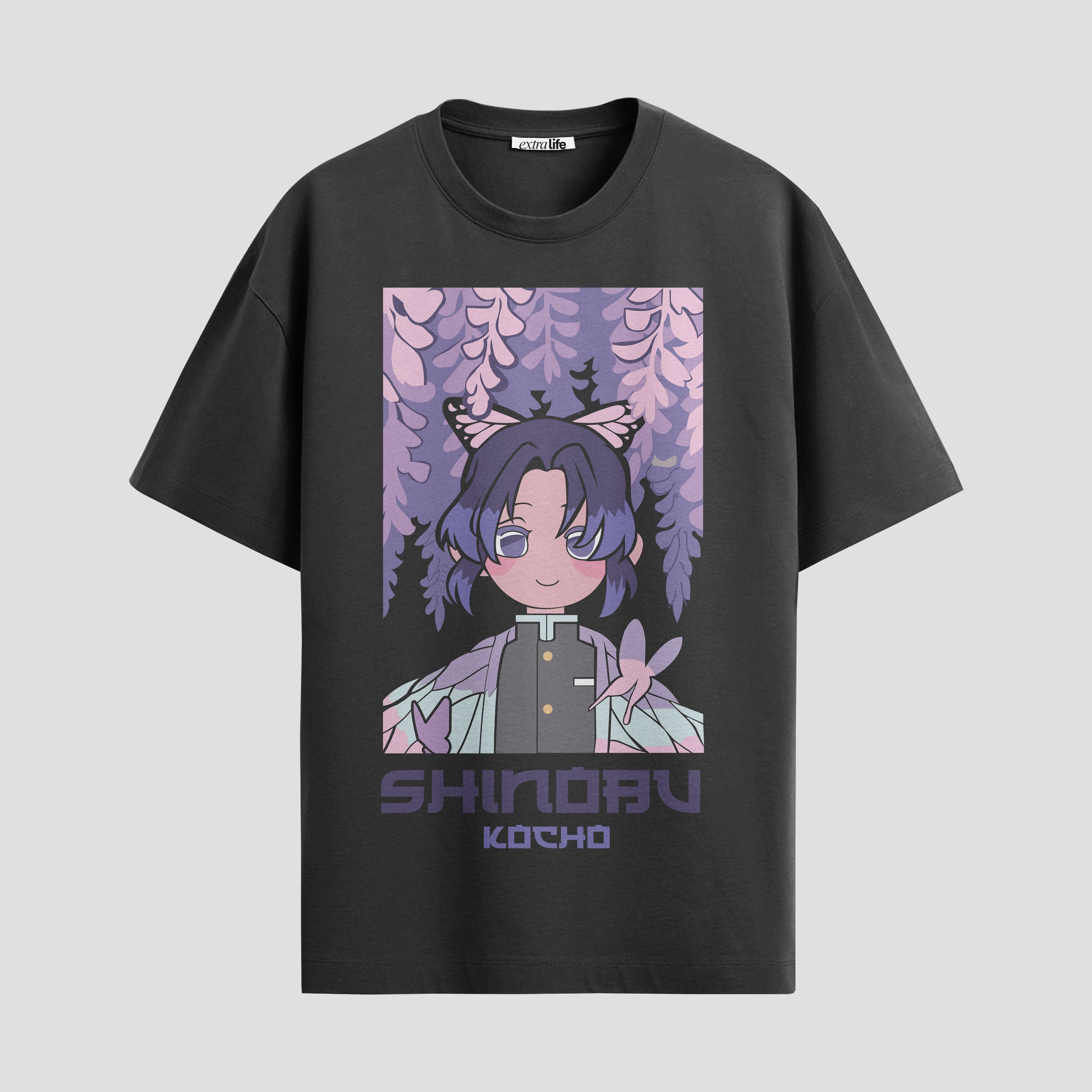 Playera urbana de anime y gaming ExtraLife MX, corte Standard Fit unisex ligero y transpirable en color Deep Black y Pure White, ropa de uso diario para gym y casual.